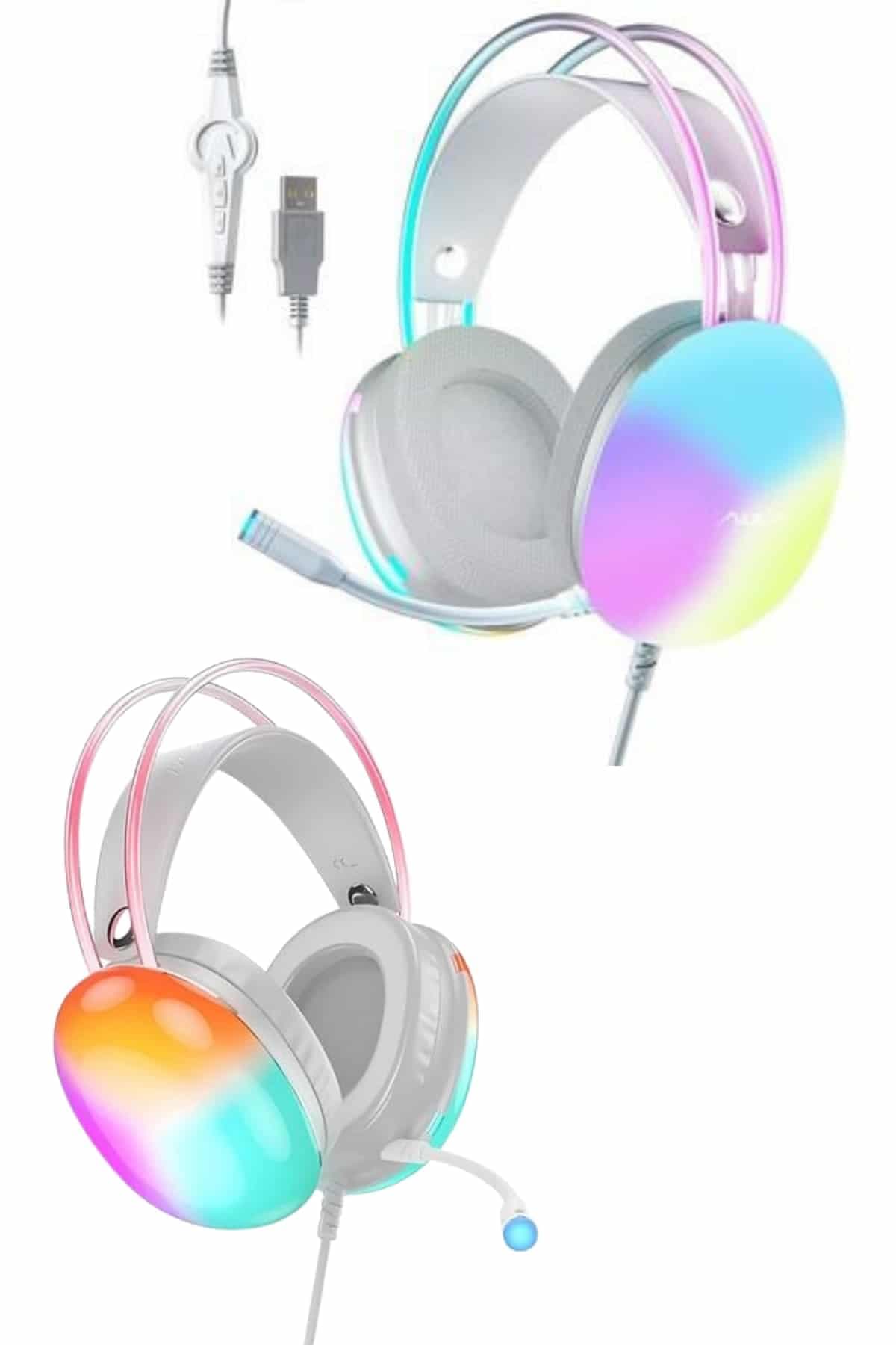 Yeni Nesil Kulak Üstü Kablosuz Uzun Ömürlü RGB Işıklı Bluetooth Kulaklık 6
