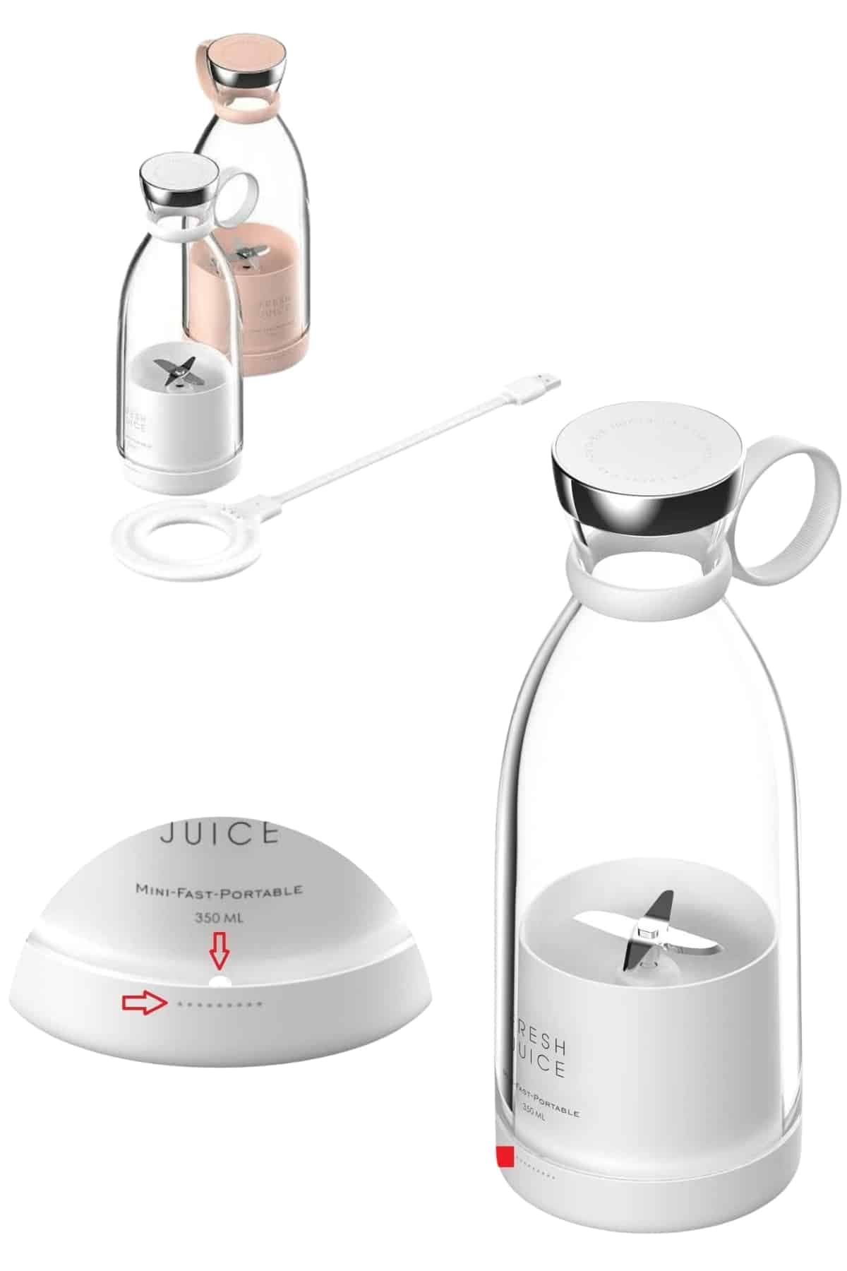 u Geçirmez Kablosuz Şarjlı Dayanıklı Taşınabilir Mini Blender 6