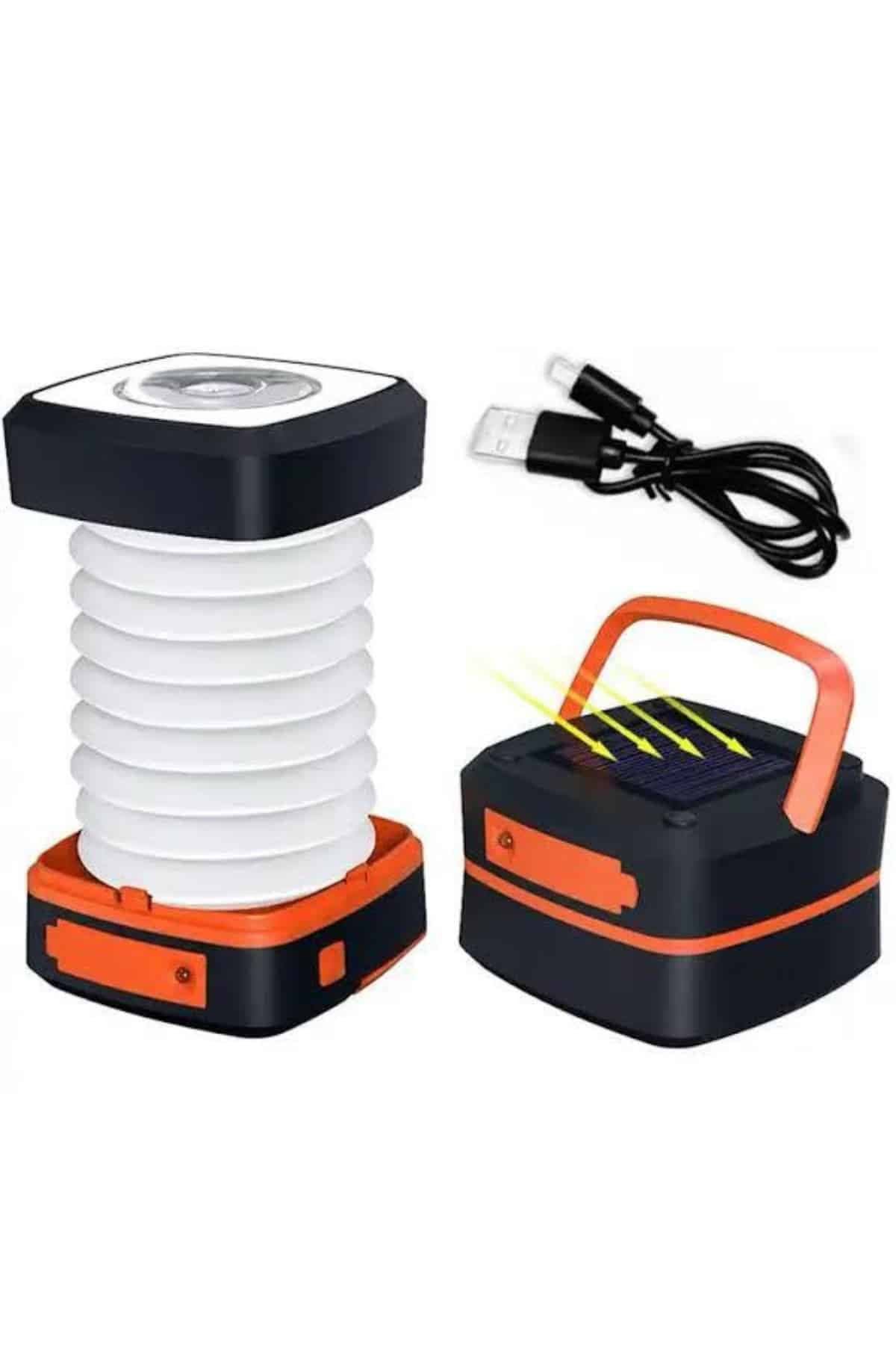 Kamp Lambası Katlanabilir Lamba Solar Şarjlı Led Lamba El Fenerli 6