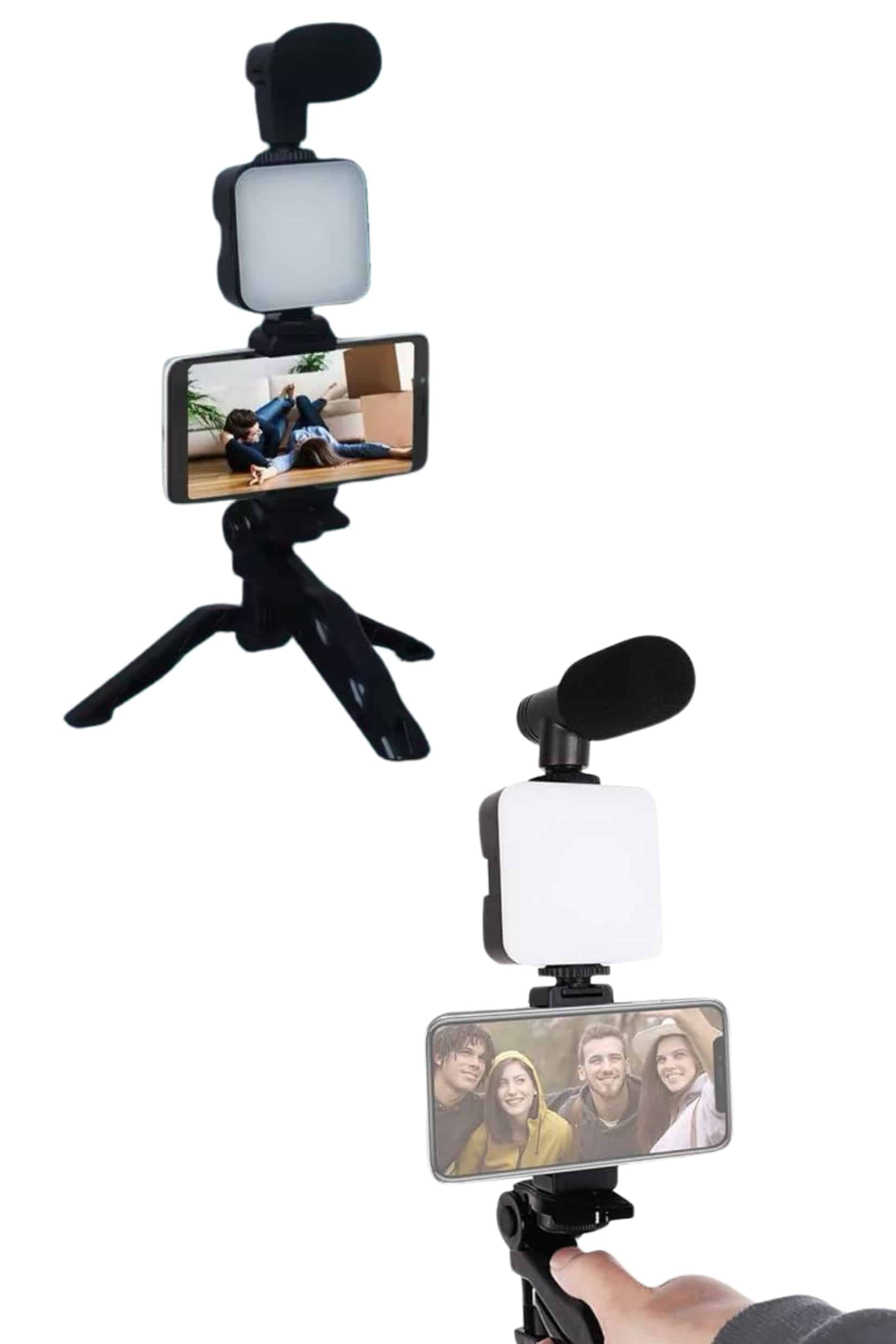 Video Making Kit Telefon Tutucu Vlog Video Mini Led Işıklı 3