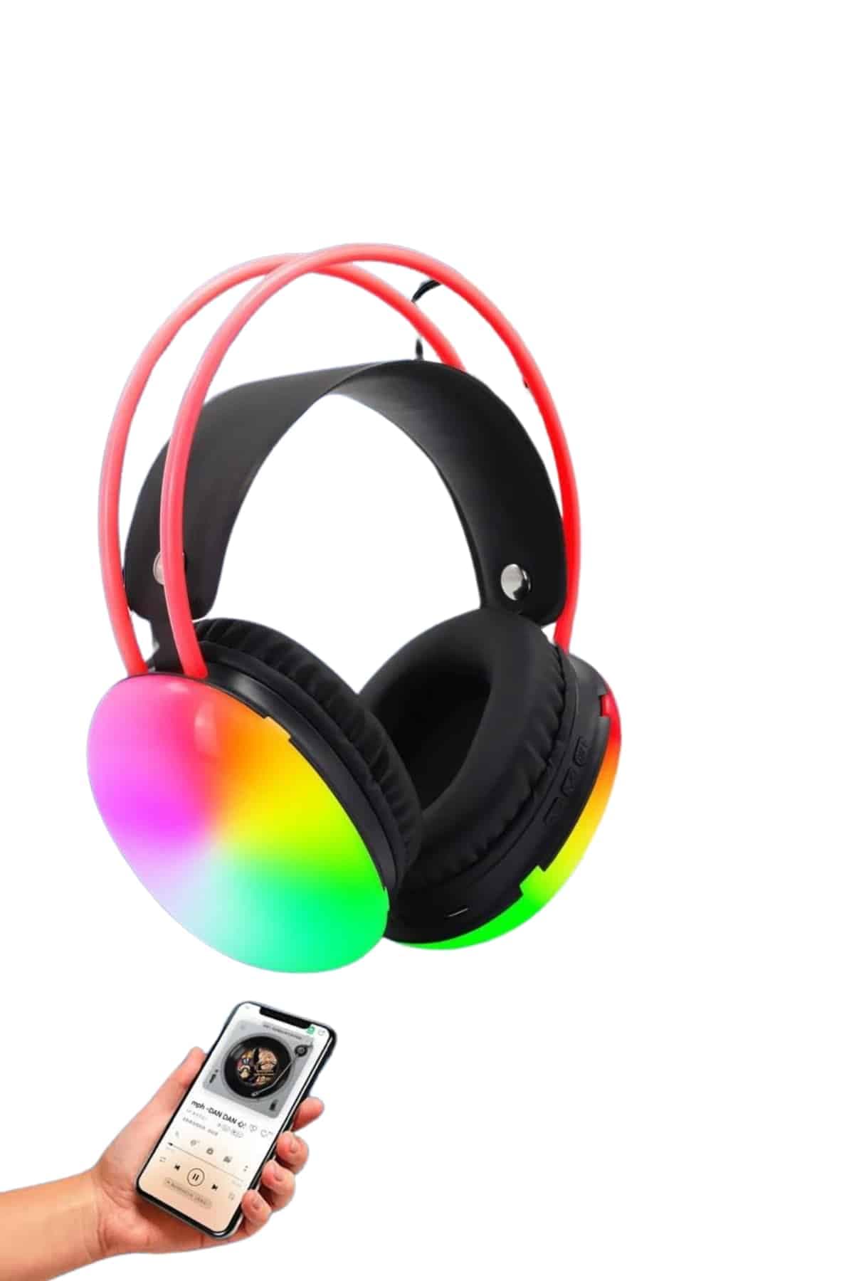 Kablosuz Bluetooth Kulaklık RGB Işıklı Kulak Üstü 5.3 Bluetooth Bağlantılı 4
