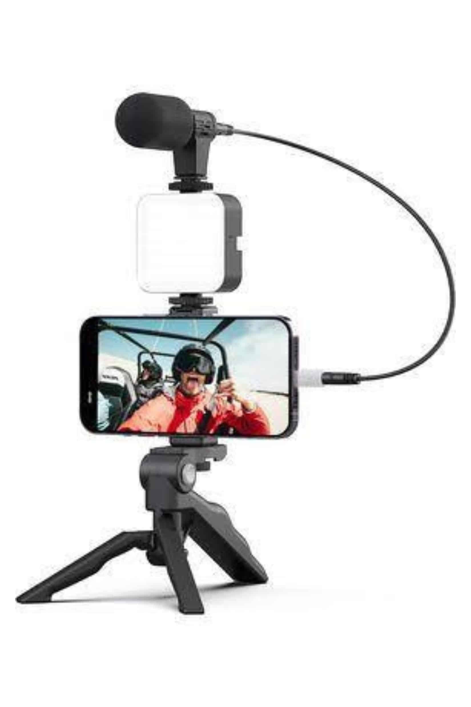 Video Making Kit Telefon Tutucu Vlog Video Mini Led Işıklı 4