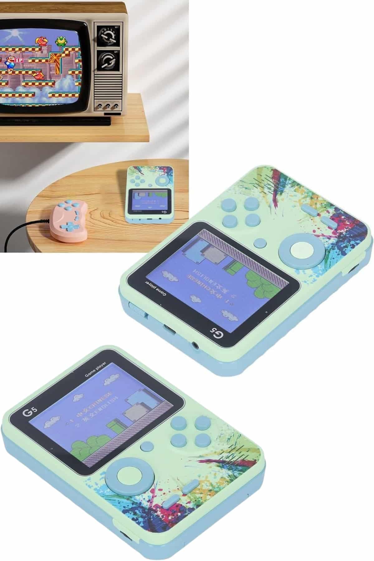Game Box Retro Oyun Konsolu 500 Oyunlu Mini Taşınabilir 3 İnç LCD Ekran 5