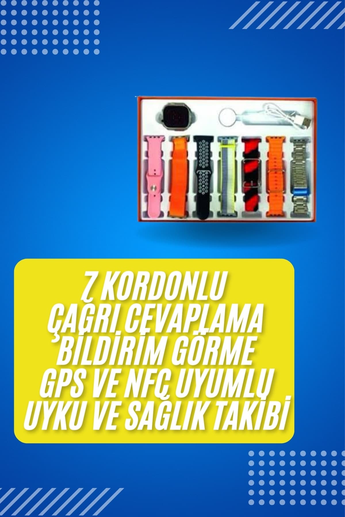 Akıllı Saat Çağrı Cevaplayabilen Unısex 7 Kordonlu Müzik Dinleme 3