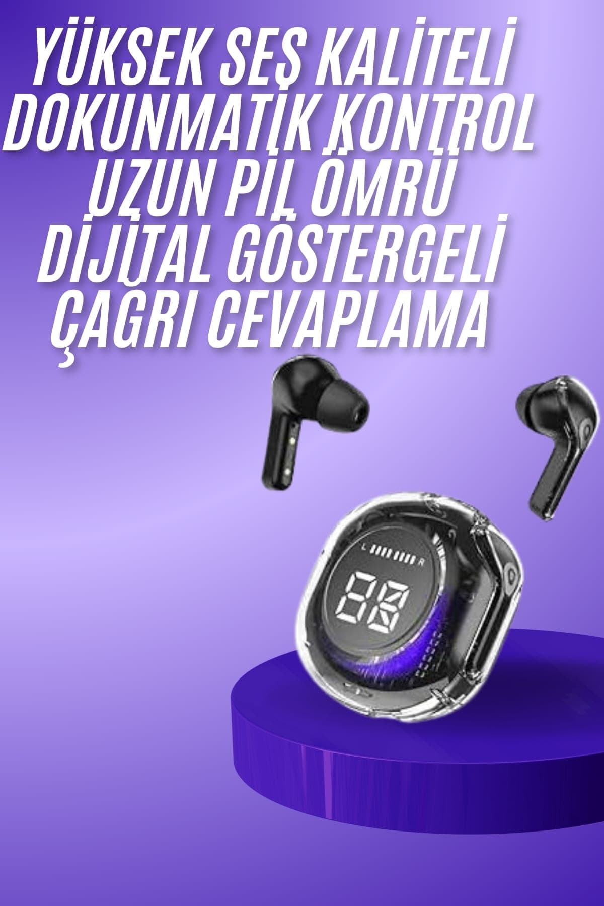 Yeni Nesil Bluetooth Kulaklık Dijital Göstergeli Gaming Dokunmatik 5.3 Kablosuz 3