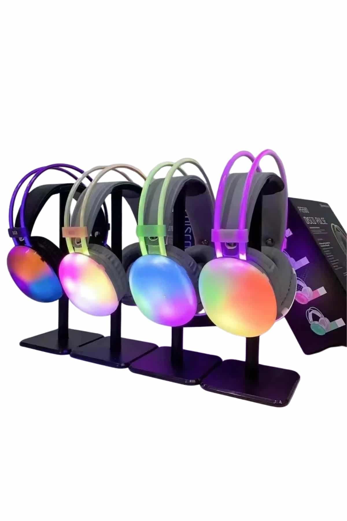 RGB Işıklı Yüksek Ses Kaliteli Kablosuz Kulak Üstü Bluetooth Kulaklık 3