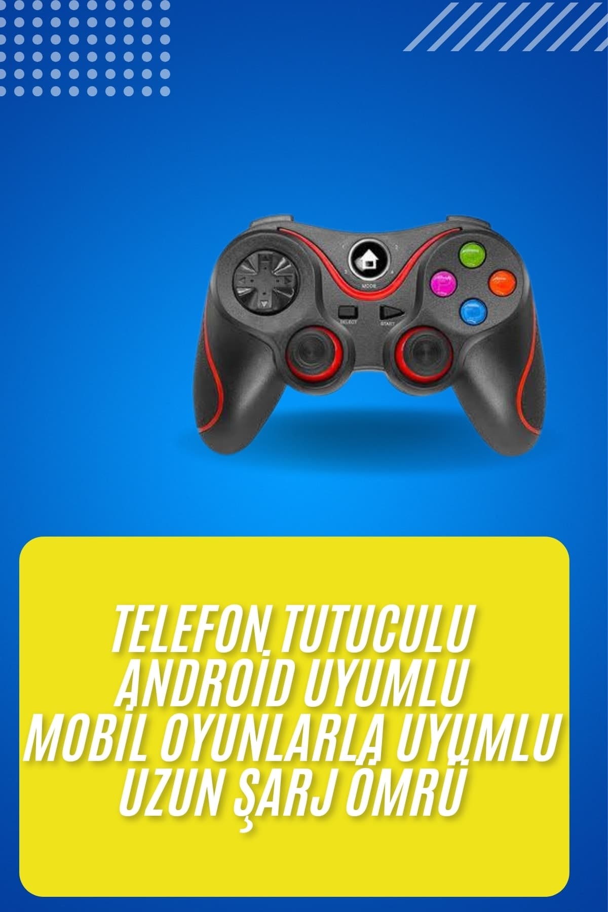 Kablosuz Oyun Kolu Bluetooth Joystick Gamepad Android Uyumlu 3