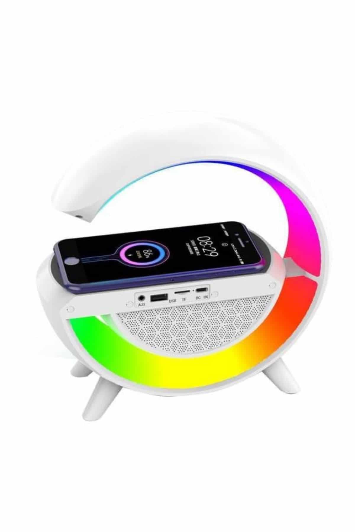 Bluetooth Hoparlör G Şekli Atmosfer Akıllı Rgb Lamba Wireless Kablosuz Şarj 3