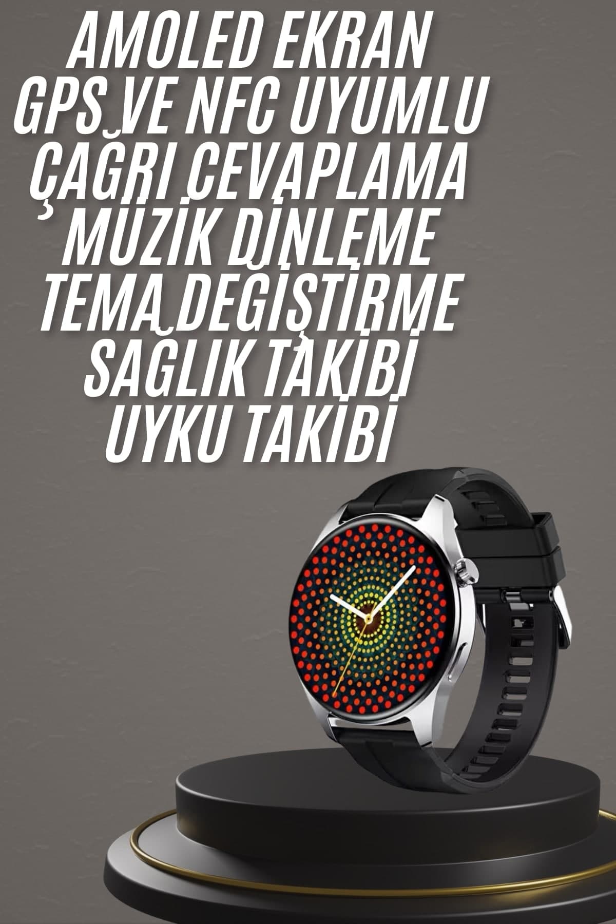 Akıllı Saat 1.5 Inç Amoled Ekran Çift Kordonlu GPS NFC Uyumlu 3