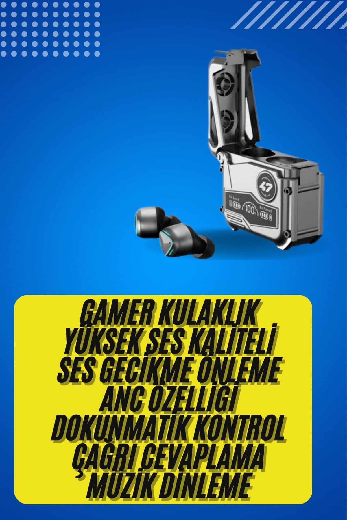 Bluetooth Kulaklık Dokunmatik Kontrol Tws kablosuz kulaklık Hi-fi Stereo 3