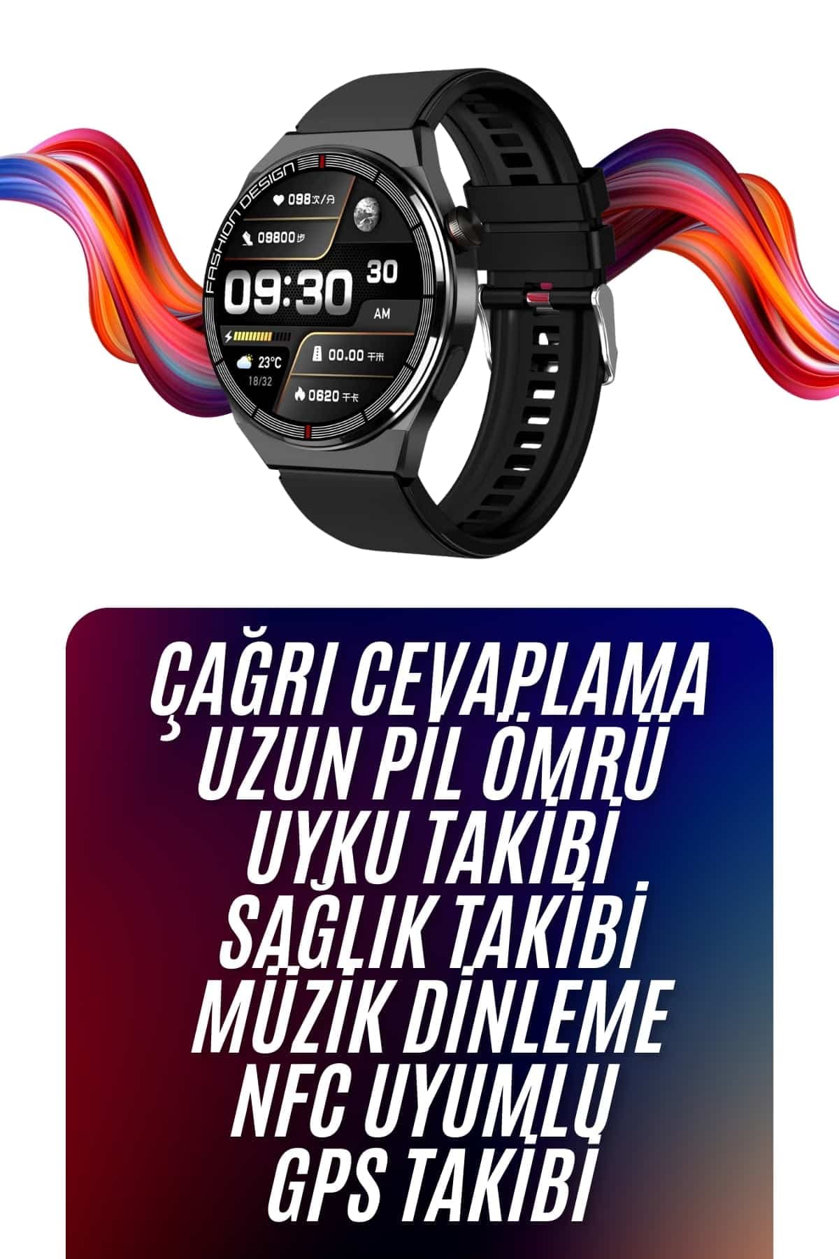 Amoled Ekran Akıllı Saat Üç Kordonlu İOS Android Uyumlu 3