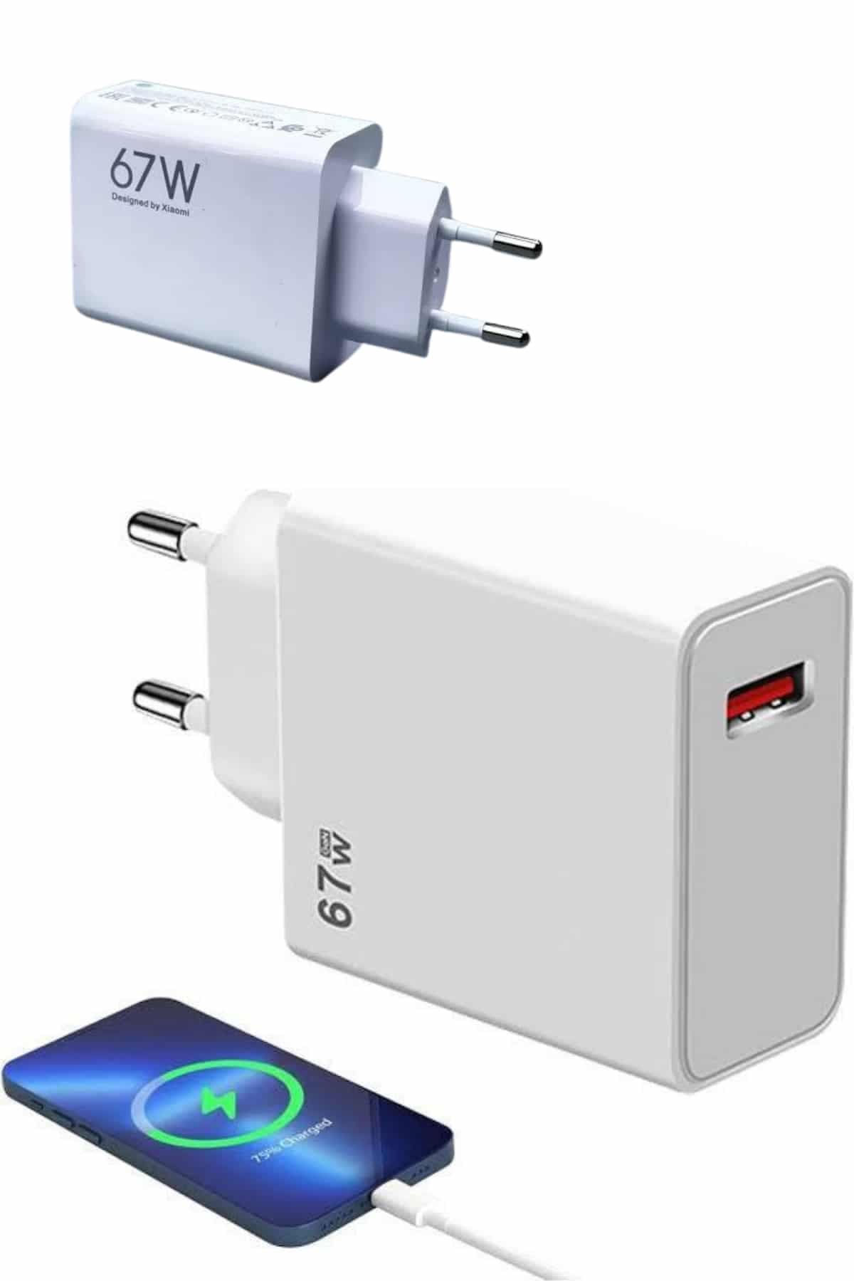 67W Hızlı Şarj Yüksek Voltaj Korumalı Type C Şarj Adaptörü 3