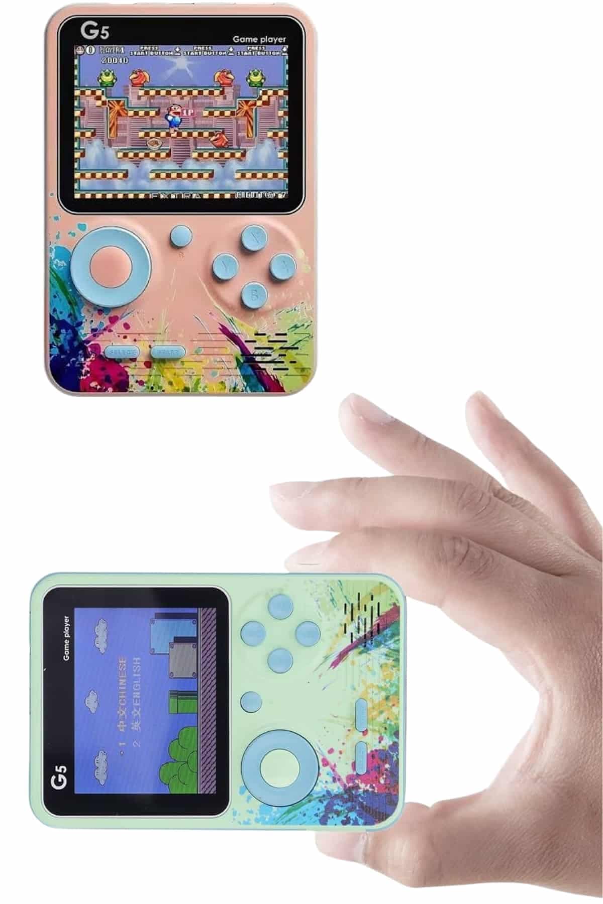 Game Box Retro Oyun Konsolu 500 Oyunlu Mini Taşınabilir 3 İnç LCD Ekran 6