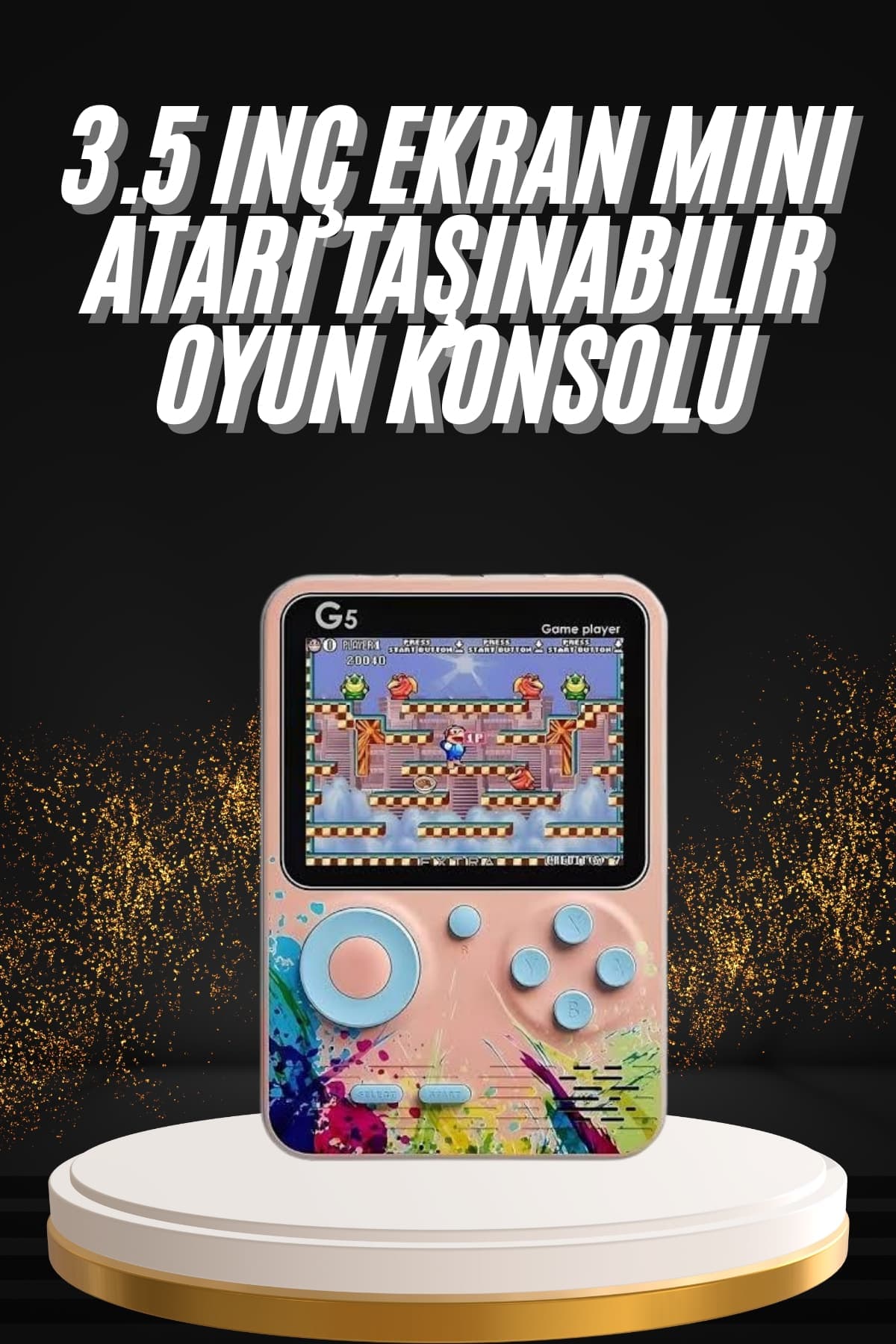 Televizyona Bağlanan Çift Joystick Retro Oyun Konsolu 500 Oyun 3.0 İnç LCD