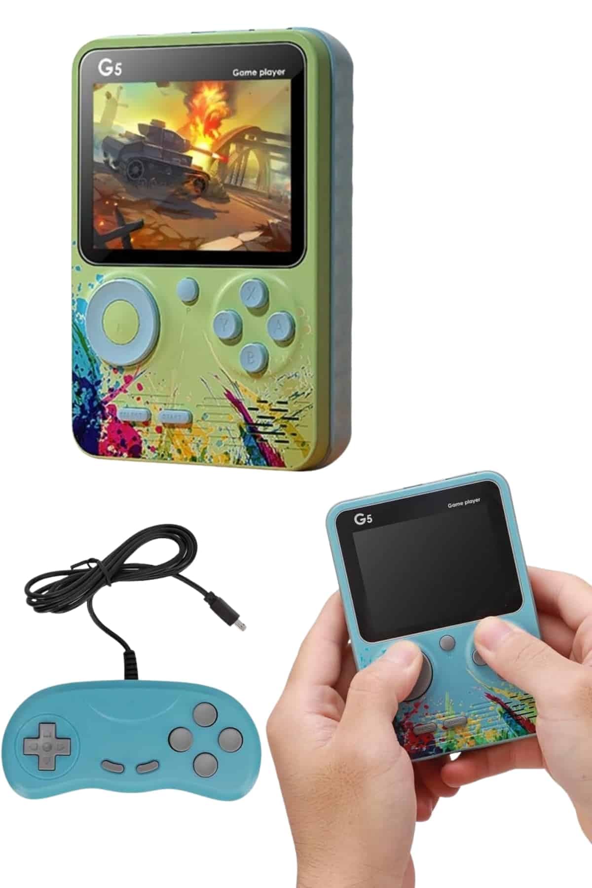Televizyona Bağlanan Çift Joystick Retro Oyun Konsolu 500 Oyun 3.0 İnç LCD 3