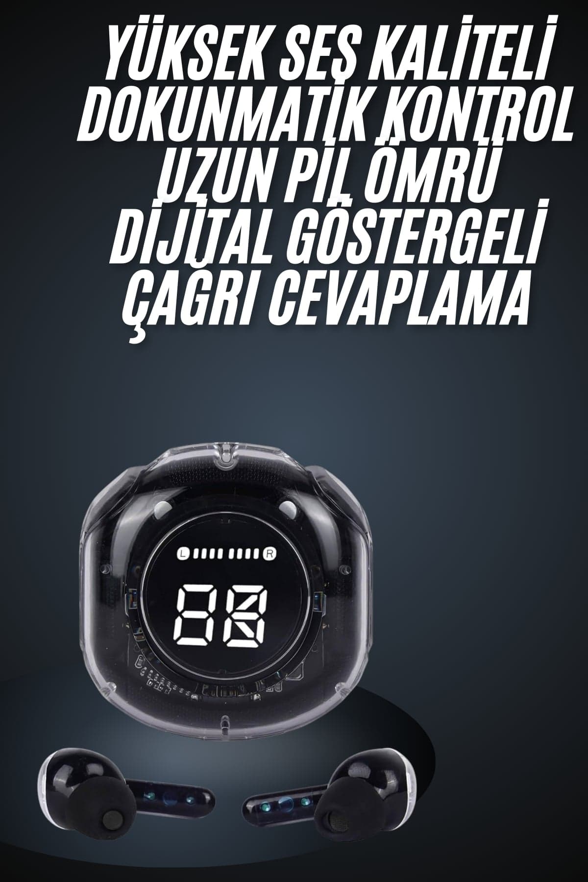 Ultrapods Led Göstergeli Oyuncu Kulaklığı ANC Destekli Bluetooth 5.3 3