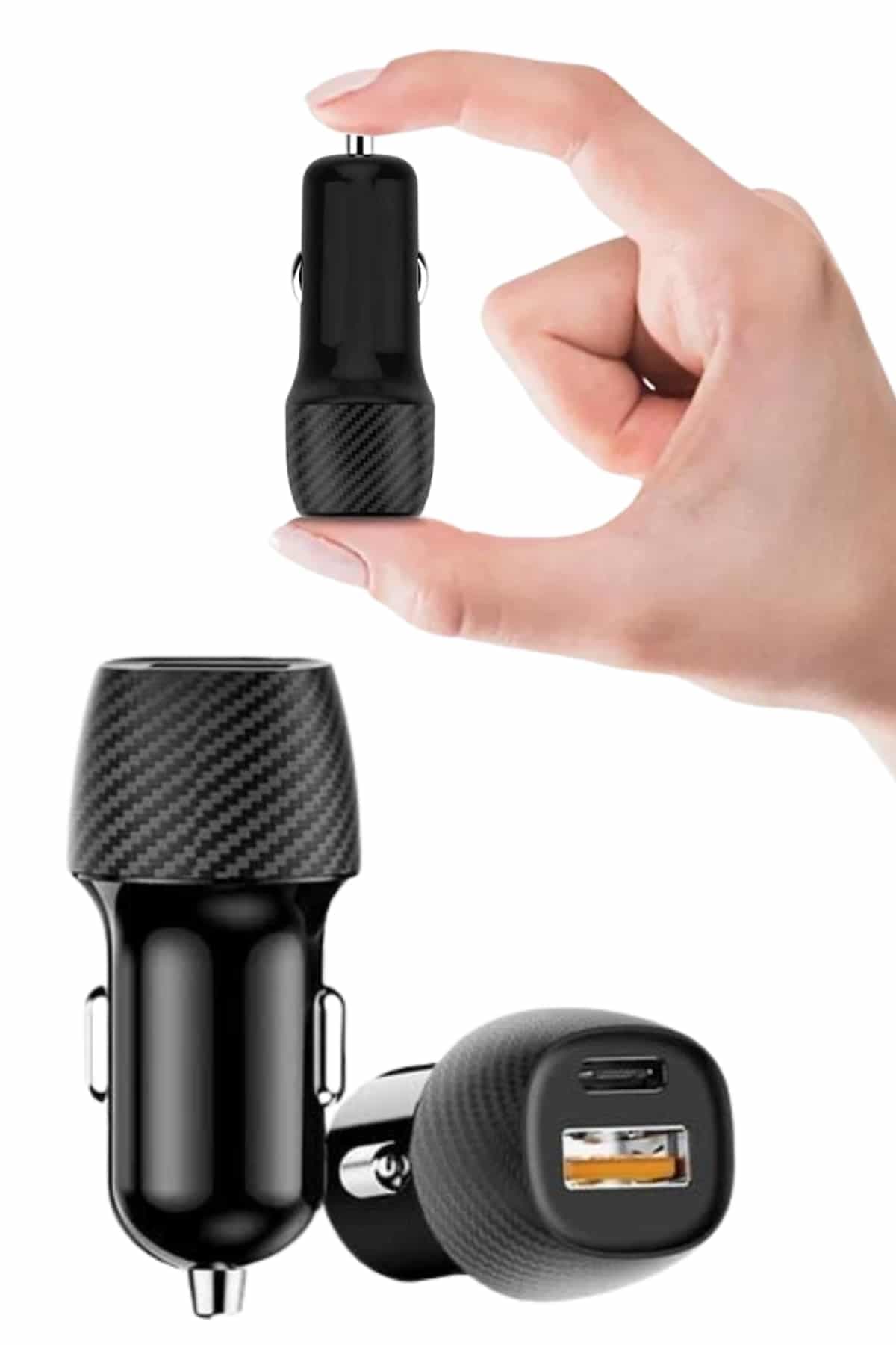 Araç İçi Hızlı Şarj Soketi 38W Oto Çakmaklık Type-C Araba Çakmaklık 6