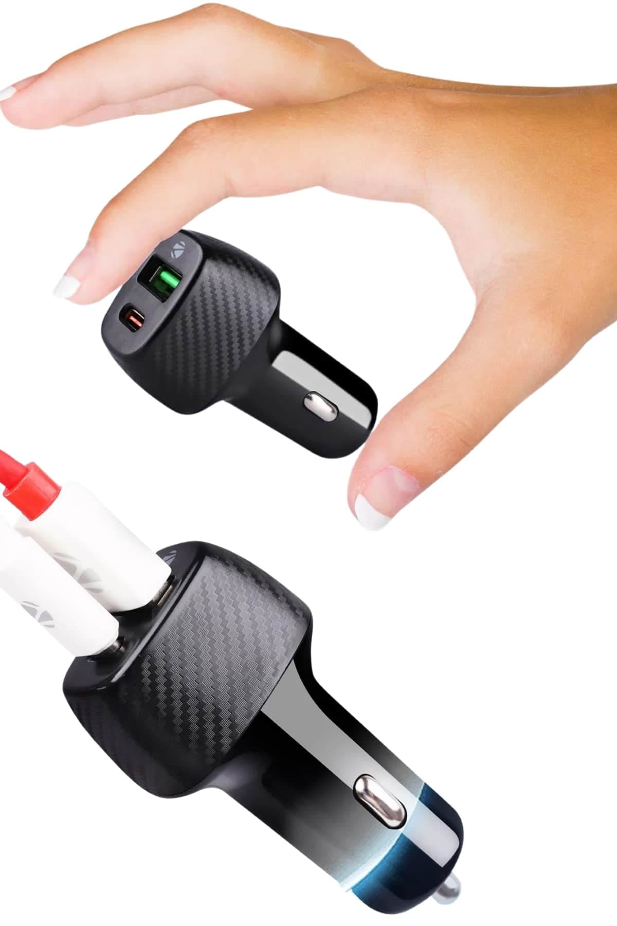 38W USB Type-C Girişli Oto Çakmaklık Araç İçi Hızlı Şarj Çakmaklık Şarj Aleti 5