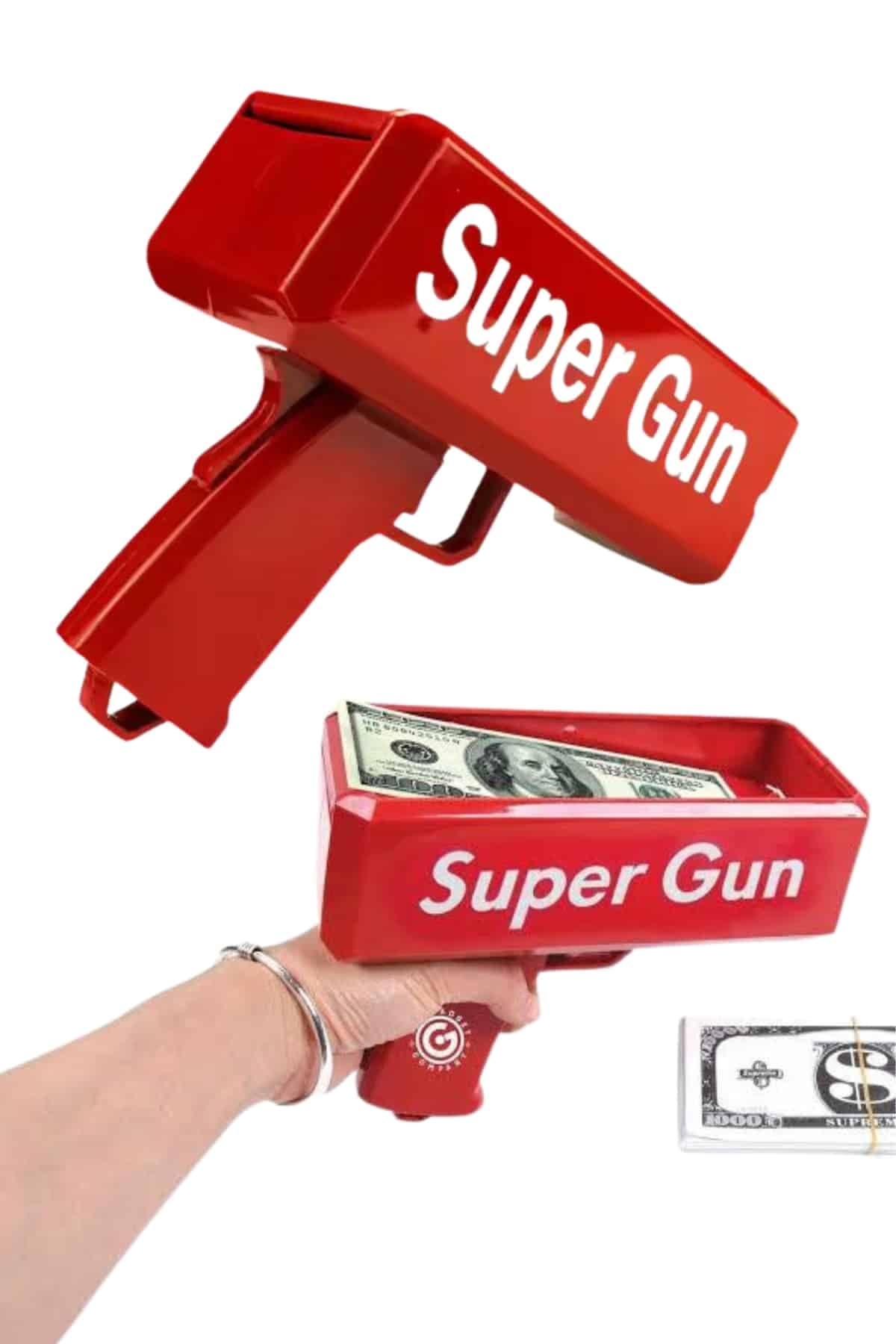 Kırmızı Para Saçma Fırlatma Tabancası Makinesi Super Money Çocuk Oyuncağı 5