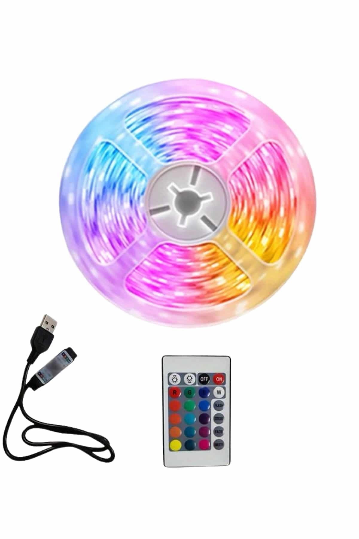 10M Şerit Led İç Mekan Renkli Rgb Şerit Led Kumandalı 4
