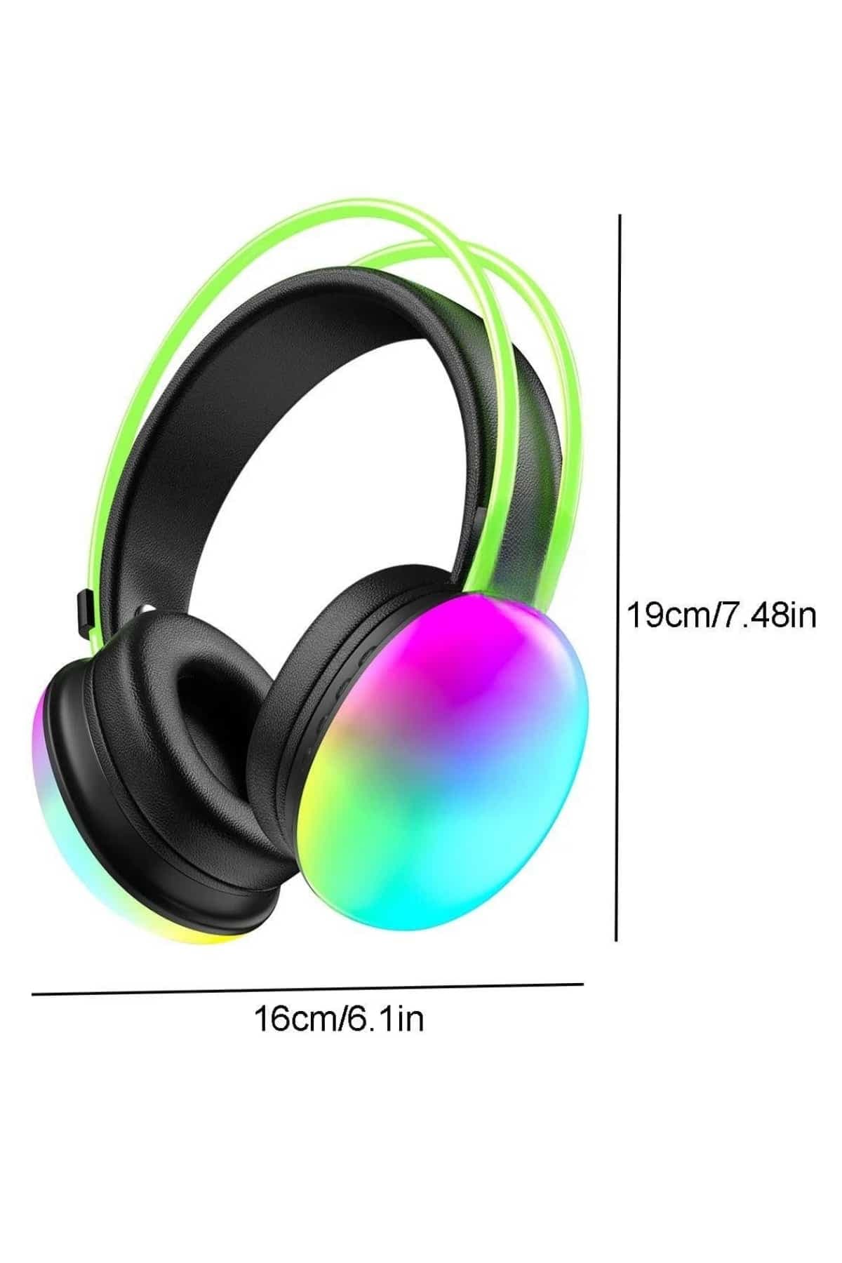 RGB Işıklı Yüksek Ses Kaliteli Kablosuz Kulak Üstü Bluetooth Kulaklık 4