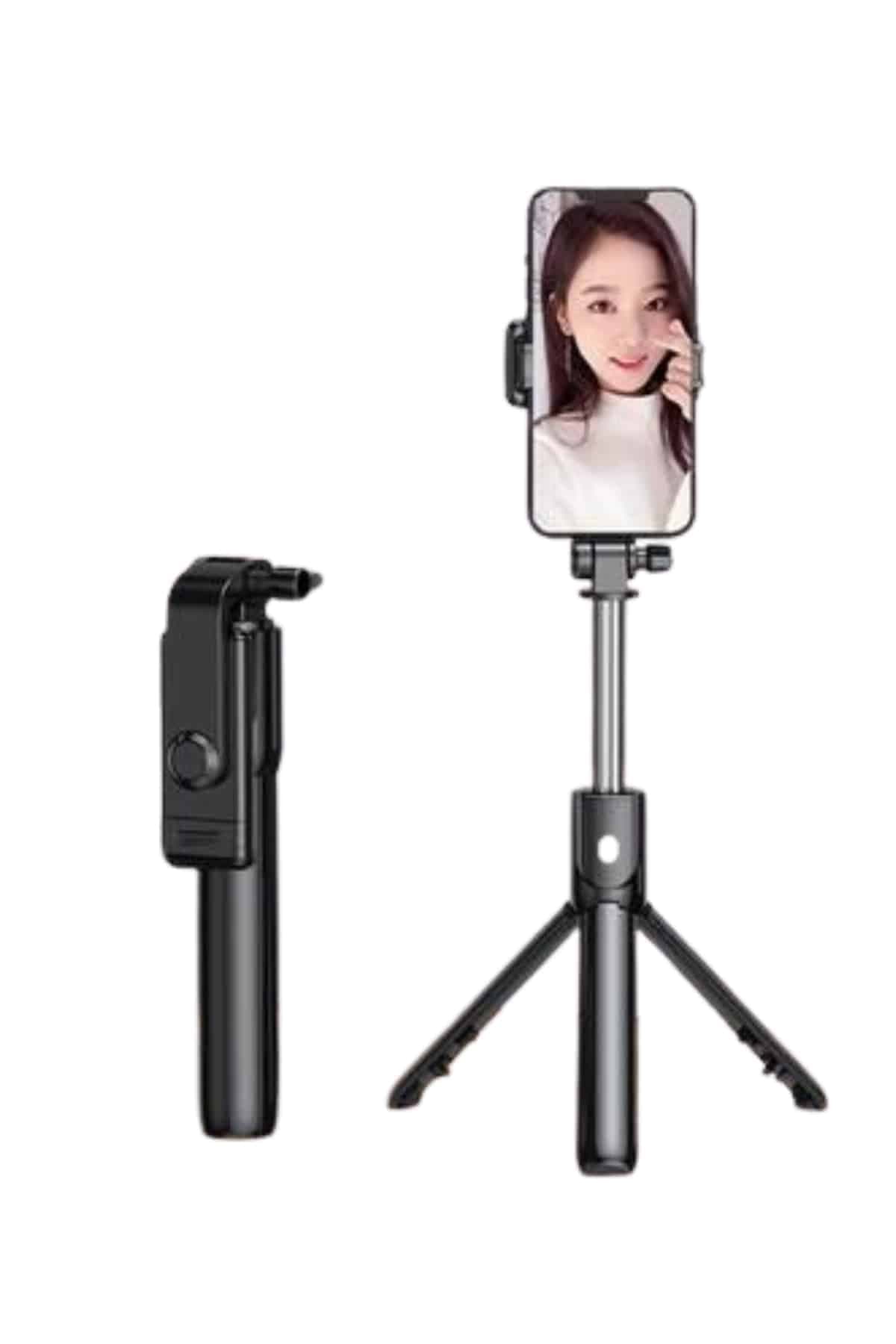 Selfie Çubuğu Tripod Bluetooth Kumandalı Selfie Çubuğu Telefon Tutucu 4