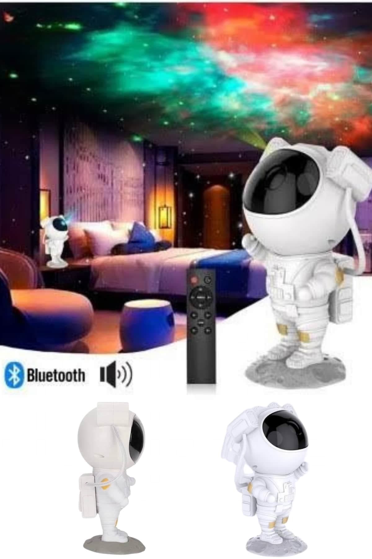 Projeksiyon Astronot Lamba Speaker Sevimli Astronot Bluetooth Hoparlör 4