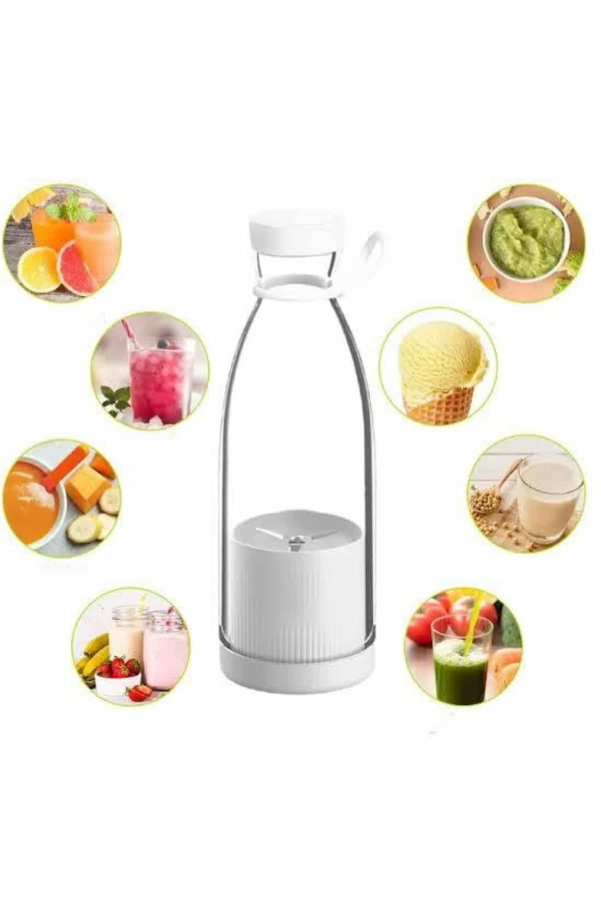 Taşınabilir Kablosuz Şarjlı Kişisel Smoothie El Blender Mini Meyve Sıkacağı 4