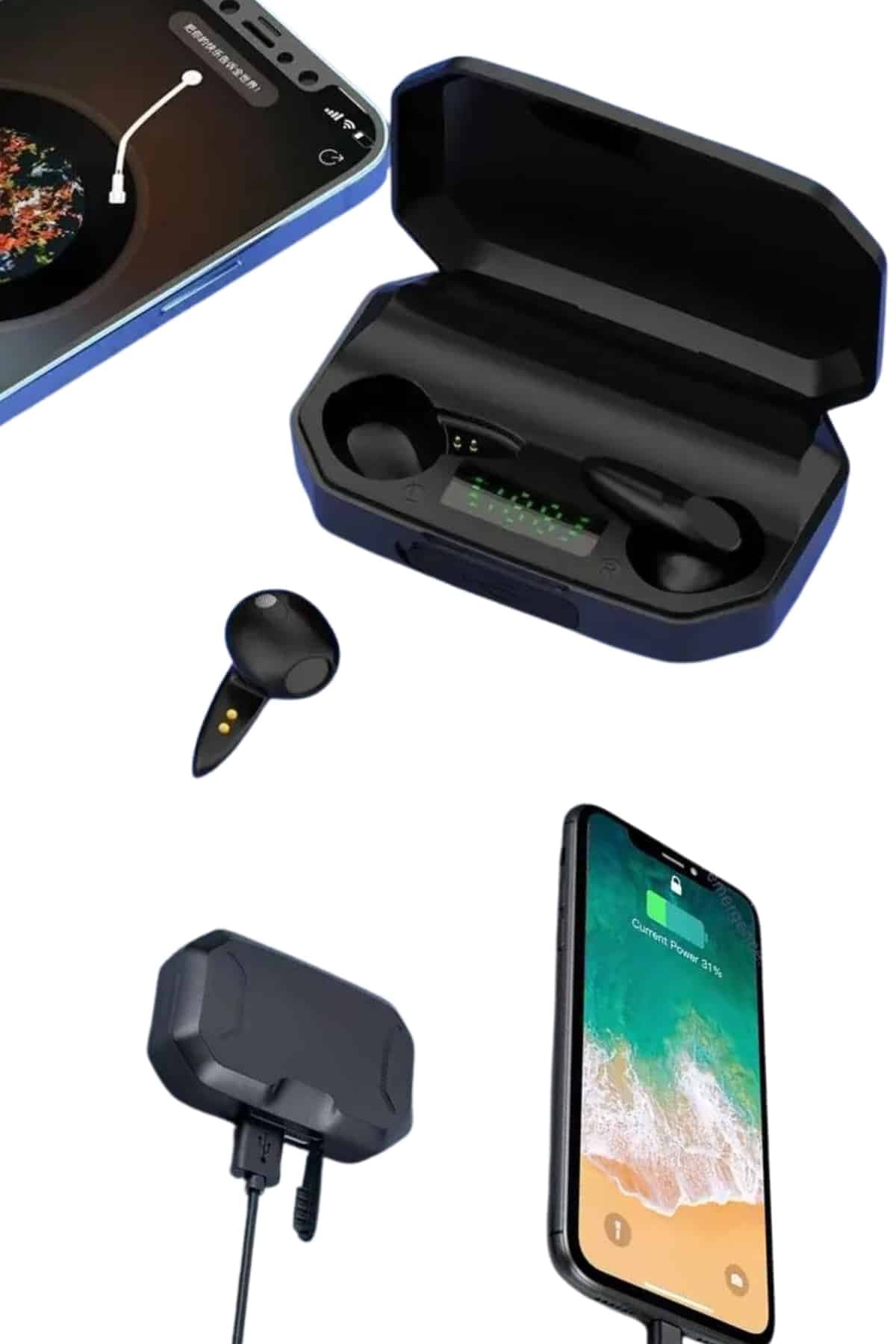 Siyah Profesyonel Gaming Kulaklık HD Mikrofonlu Çağrı Cevaplayabilen 6