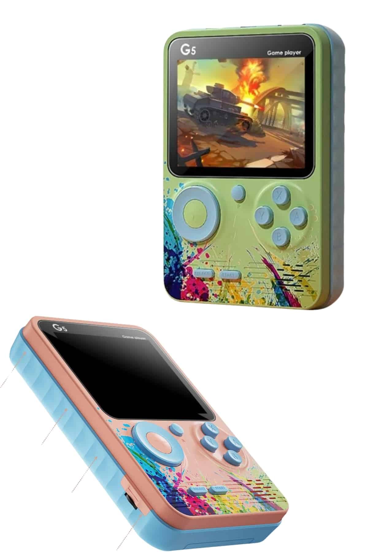 3.5 İnç Retro Oyun Konsolu 500 Oyunlu Taşınabilir LCD Ekran Klasik Nostaljik 6
