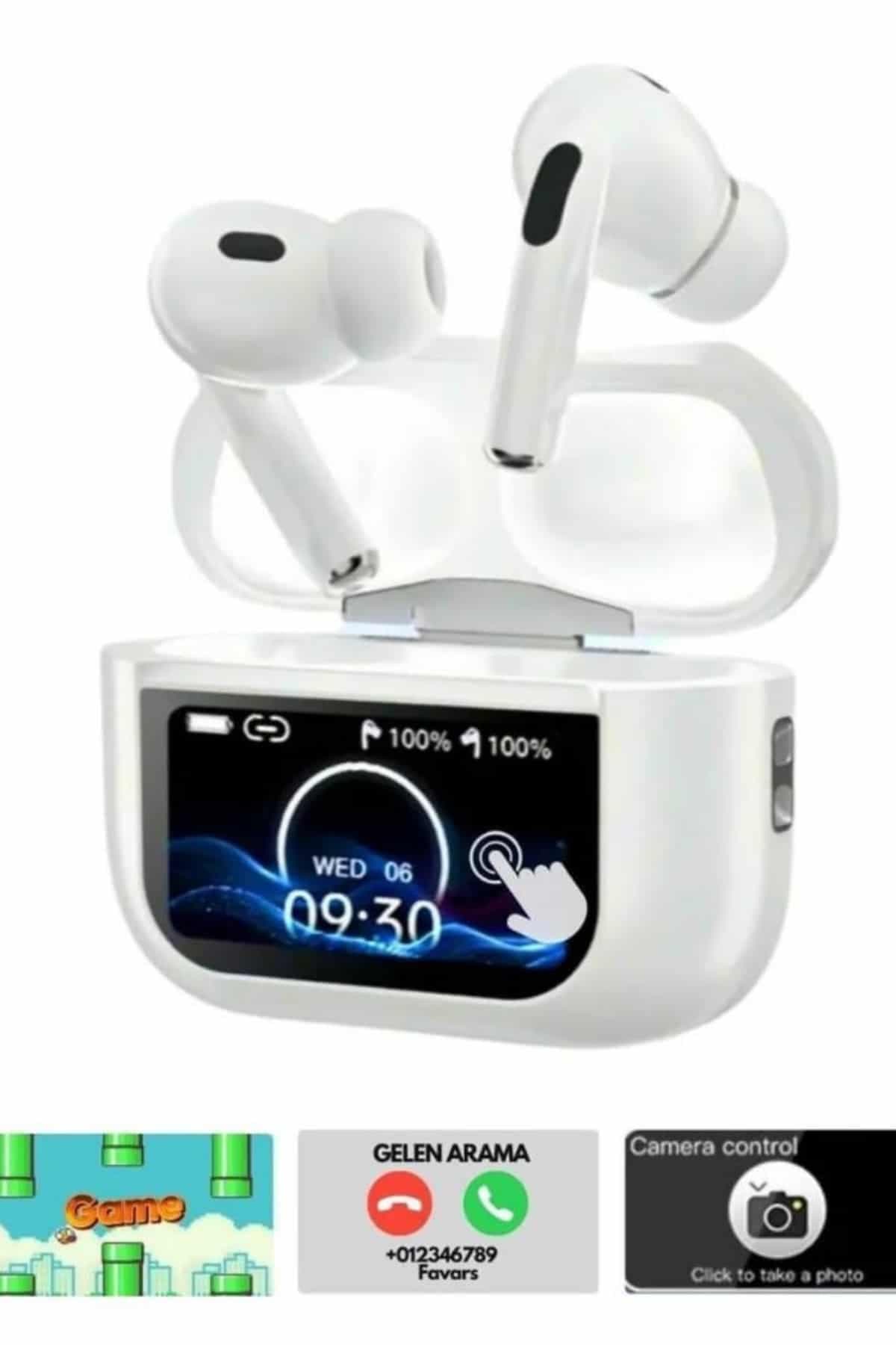 Dokunmatik Ekranlı Bluetooth Kulaklık TWS İOS Android Tüm Telefonlara Uyumlu Kulaklık 6