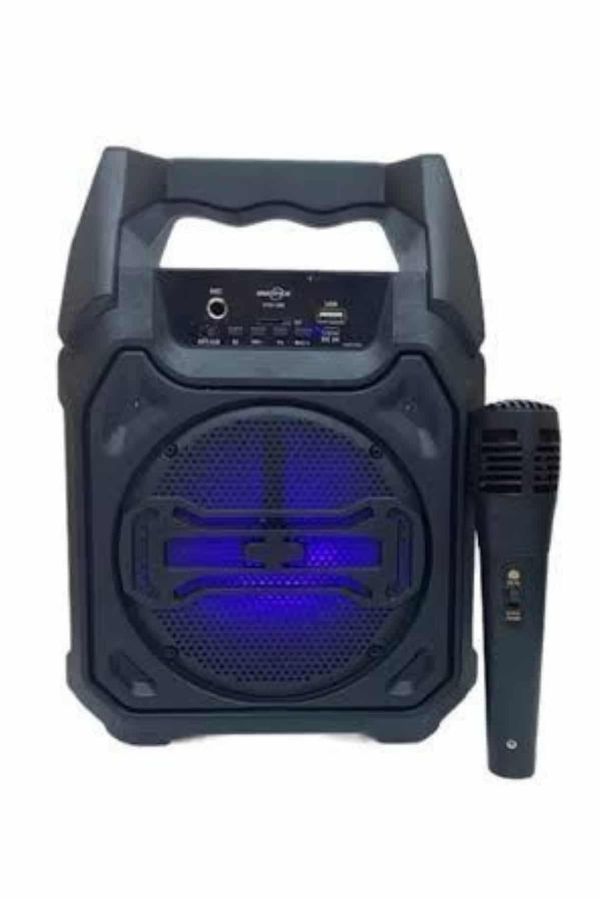 Bluetooth Hoparlör Led Işıklı Taşınabilir Kablosuz Speaker Uzun Pil Ömrü 5