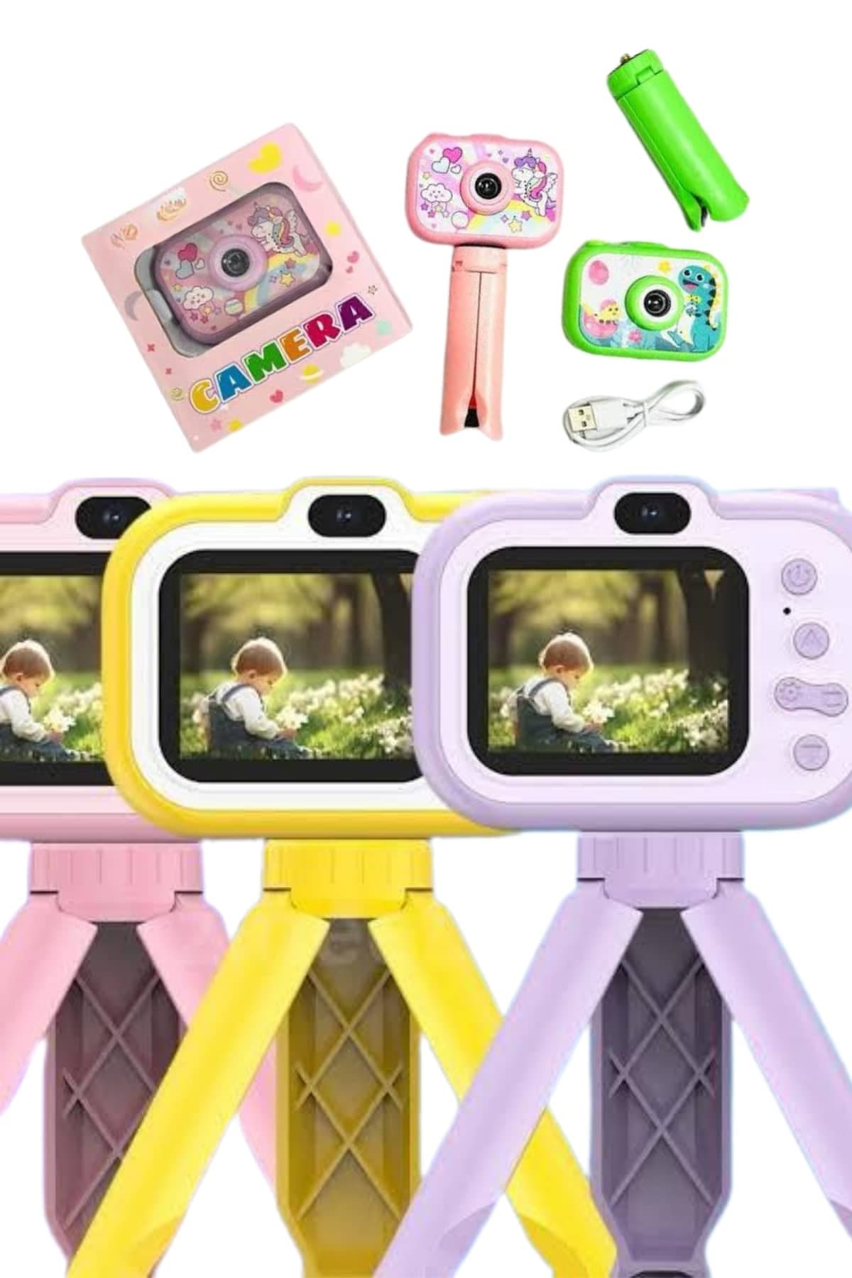 Çocuk Için Eğitici Video Kamera Ayaklı Mini Fotoğraf Makinesi 5