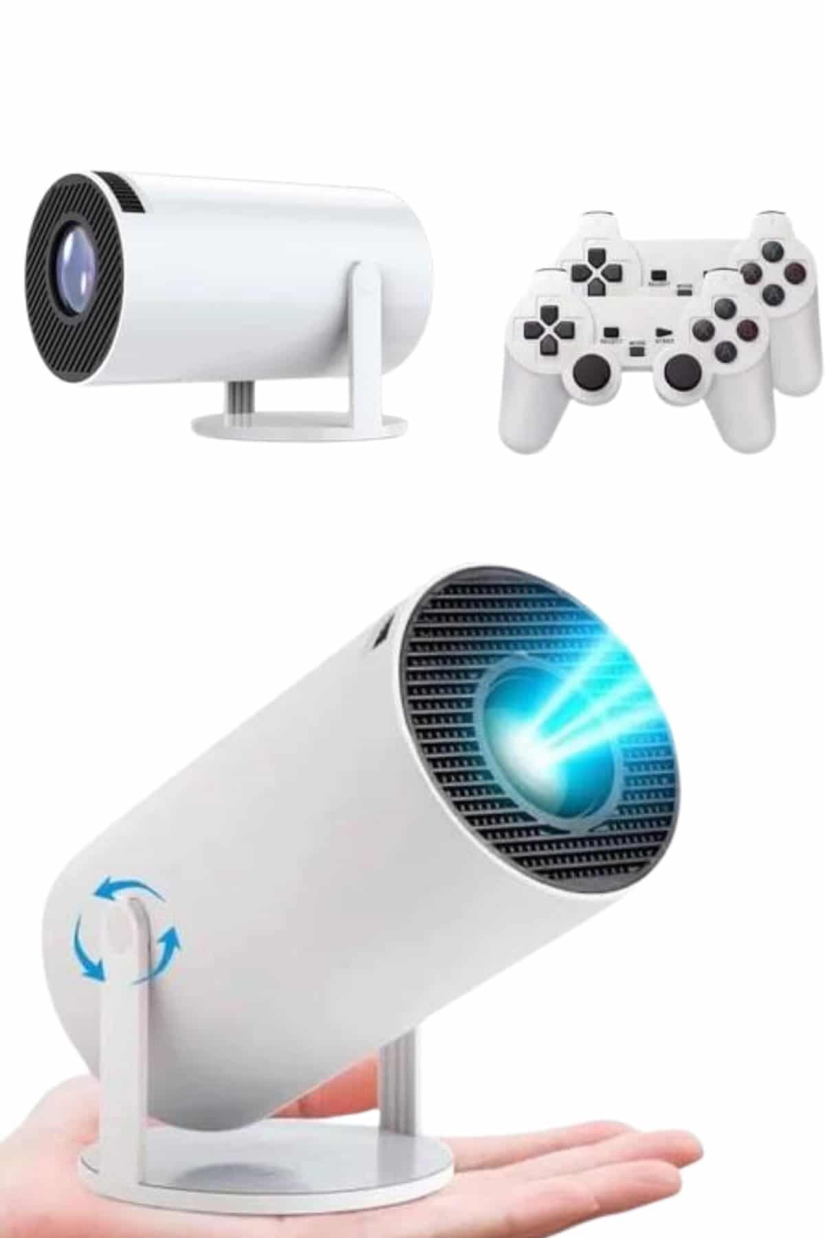4K Wireless Çift Kollu Kumandalı Oyun Projeksiyonu Retro Video Oyunu 5