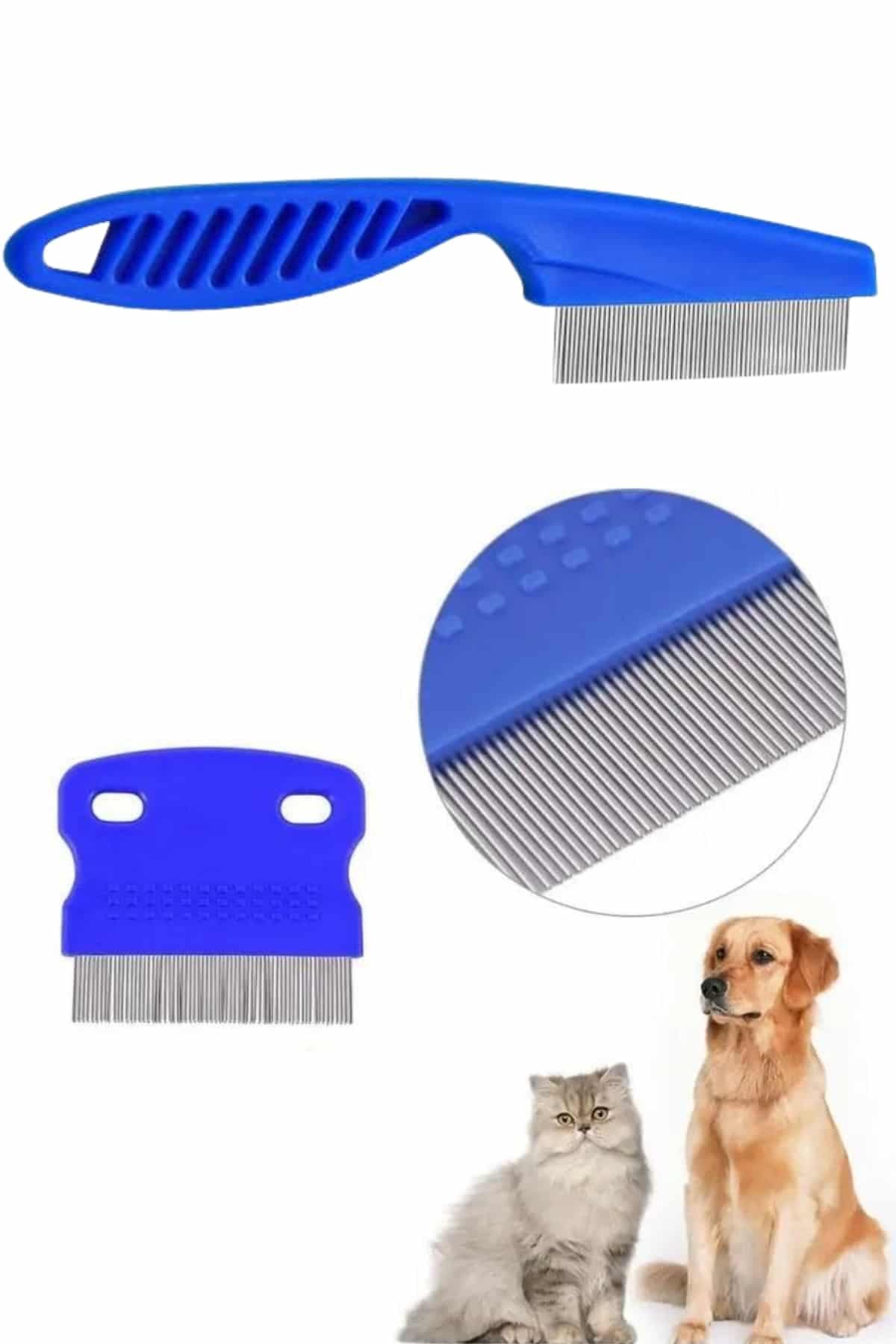 4'lü Bit Evcil Hayvan Tarak Seti Kedi Köpek Bit Tarak Seti Pire Tarağı 5