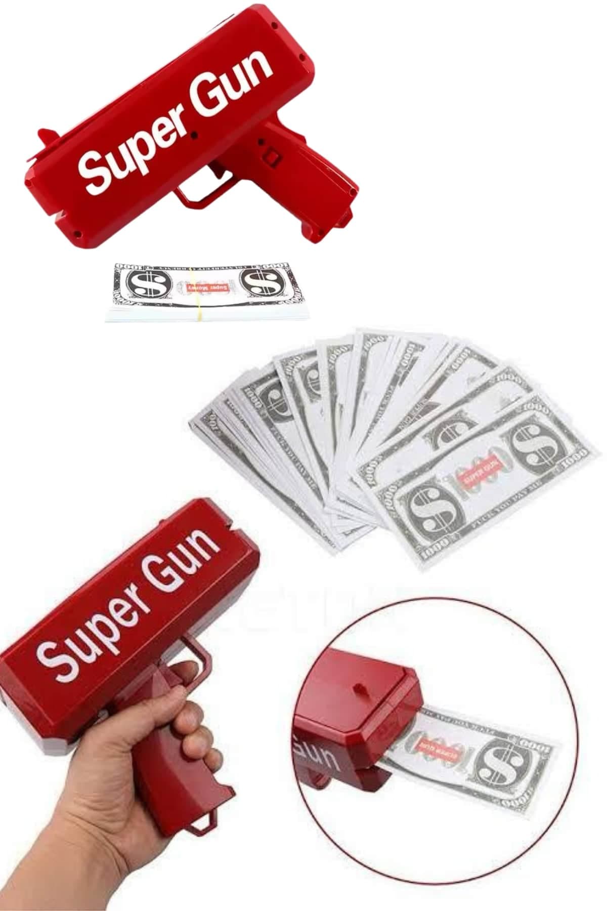 Para Dolar Atma Makinası Super Money Gun Para Saçma Fırlatma Tabancası 5