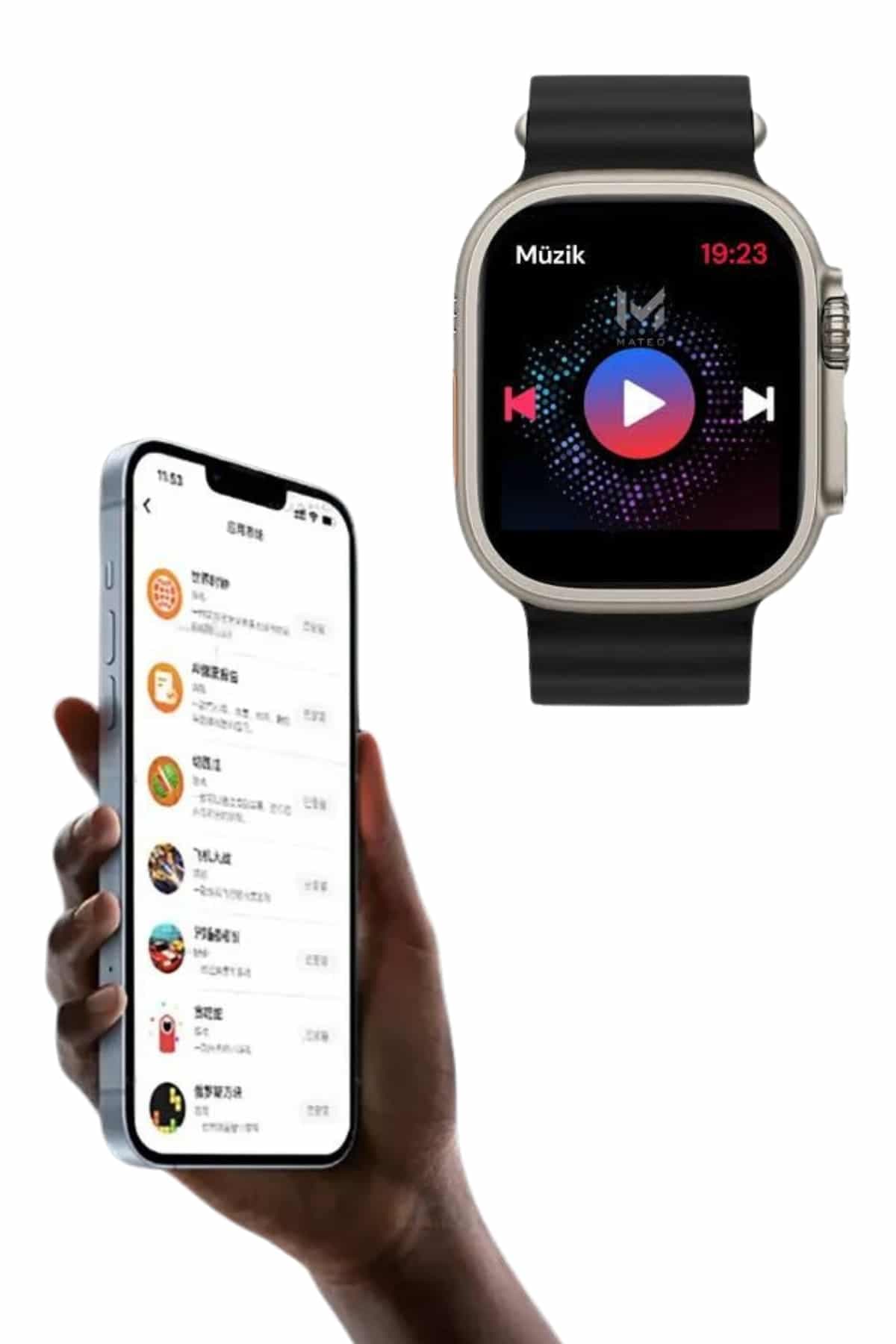 49mm Akıllı Saat Amoled Ekranlı Kadın Erkek Kol Saati Plastik Kordon 5
