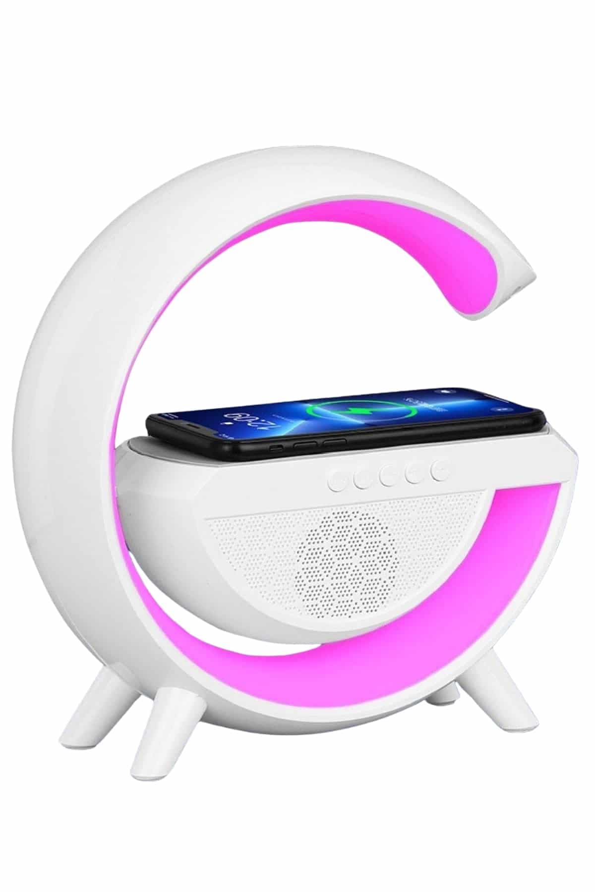 Bluetooth Hoparlör G Şekli Atmosfer Akıllı Rgb Lamba Wireless Kablosuz Şarj 5