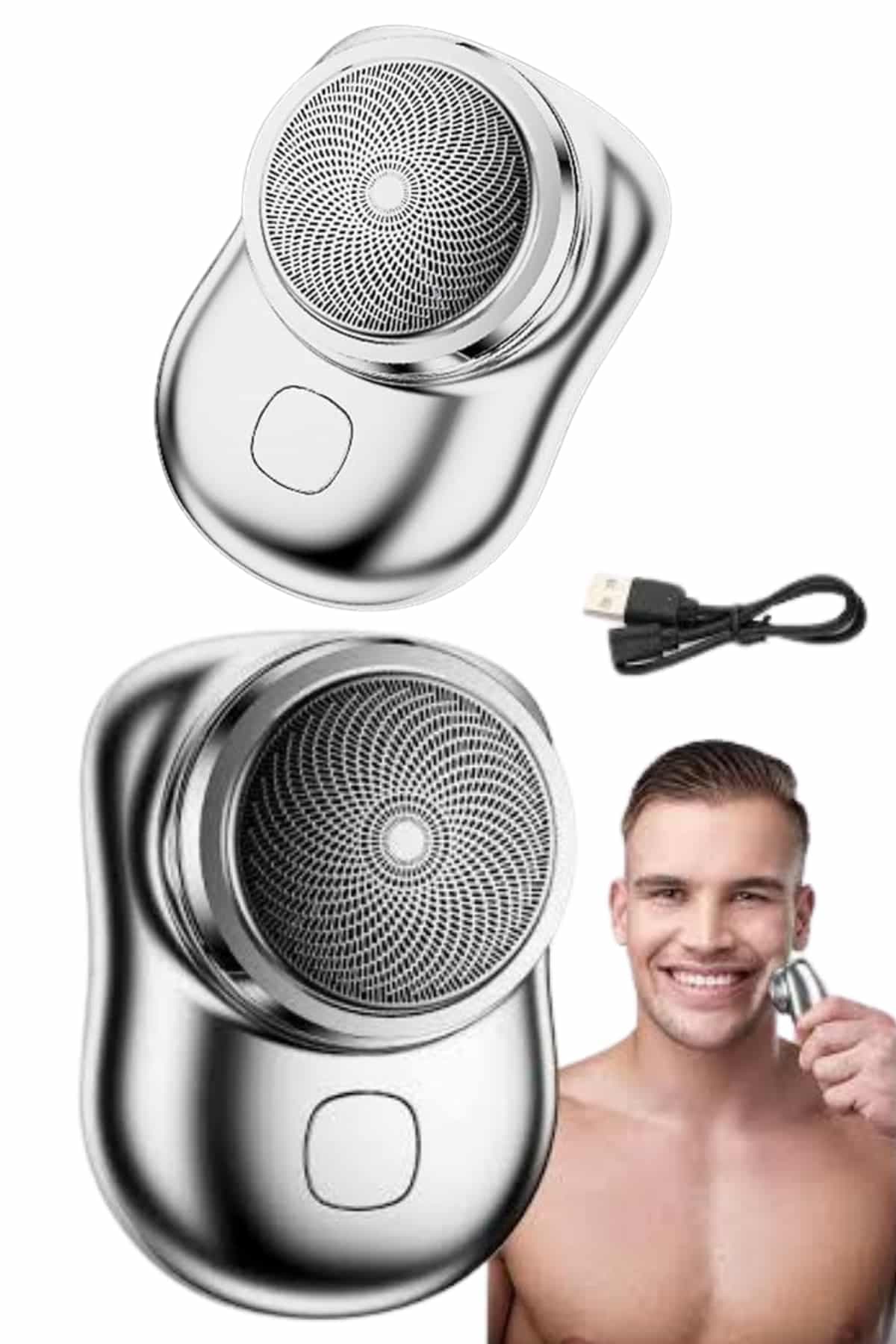 Mini Sıfır Sakal Yanak Tıraş Makinesi USB Şarjlı Sıfır Sakal Taşınabilir Korumalı 5