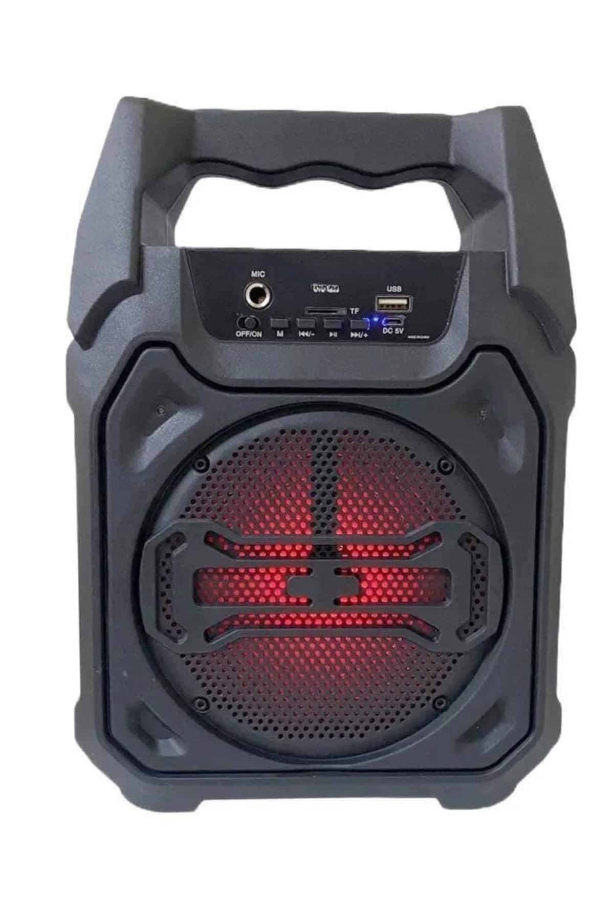 Bluetooth Hoparlör Led Işıklı Taşınabilir Kablosuz Speaker Uzun Pil Ömrü 6