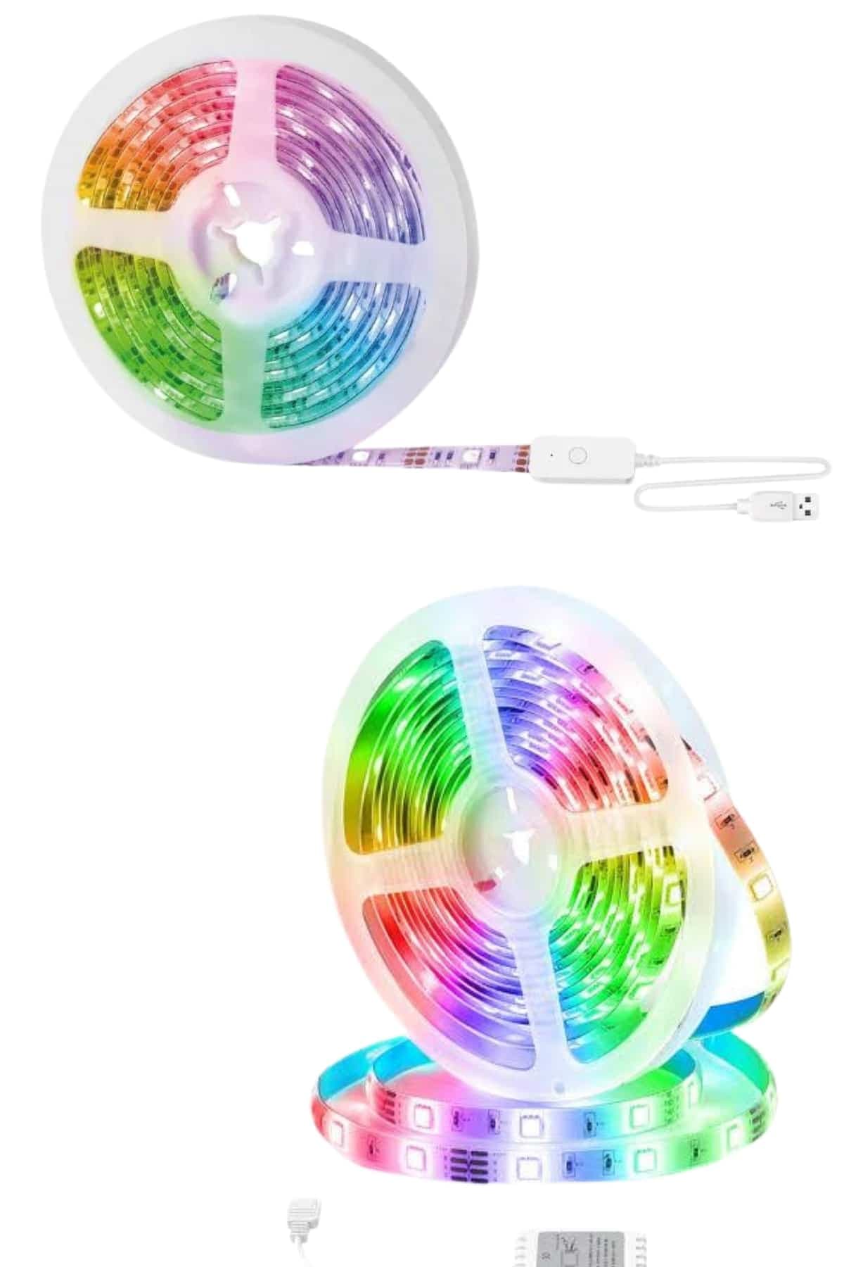 10M Şerit Led İç Mekan Renkli Rgb Şerit Led Kumandalı 6