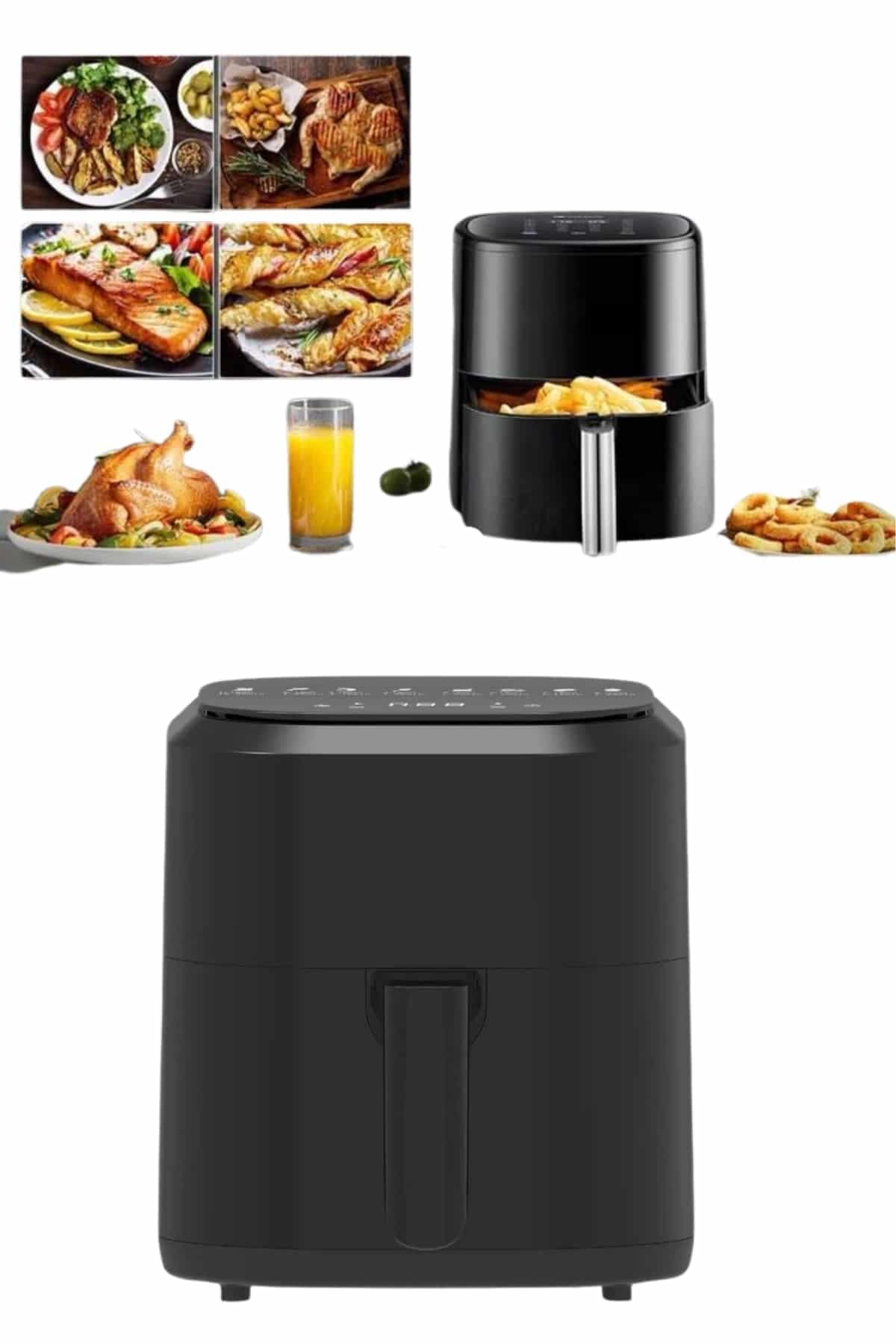 4L Airfryer Hazneli Hava Fritözü Yağsız Fritöz Taşınabilir Fırın İşlevi Gören Pratik 6