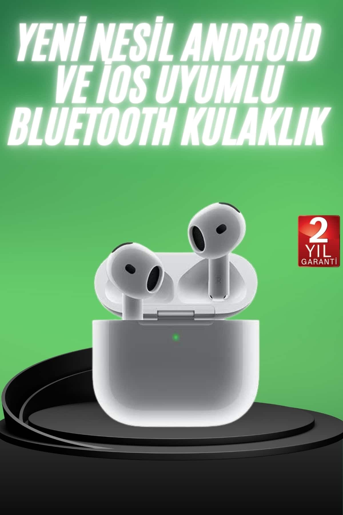 Yeni Nesil Bluetooth Kulaklık Beyaz Çağrı Cevaplayabilen Kablosuz