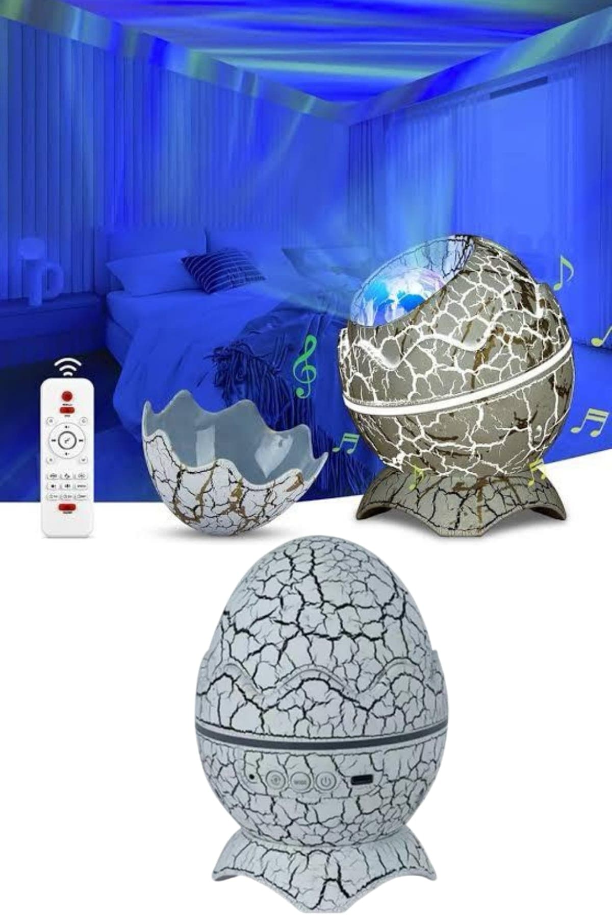 Gece Lambası Yumurta Işık Speaker Yeni Nesil Dinozor Yumurtası Görünümlü 3