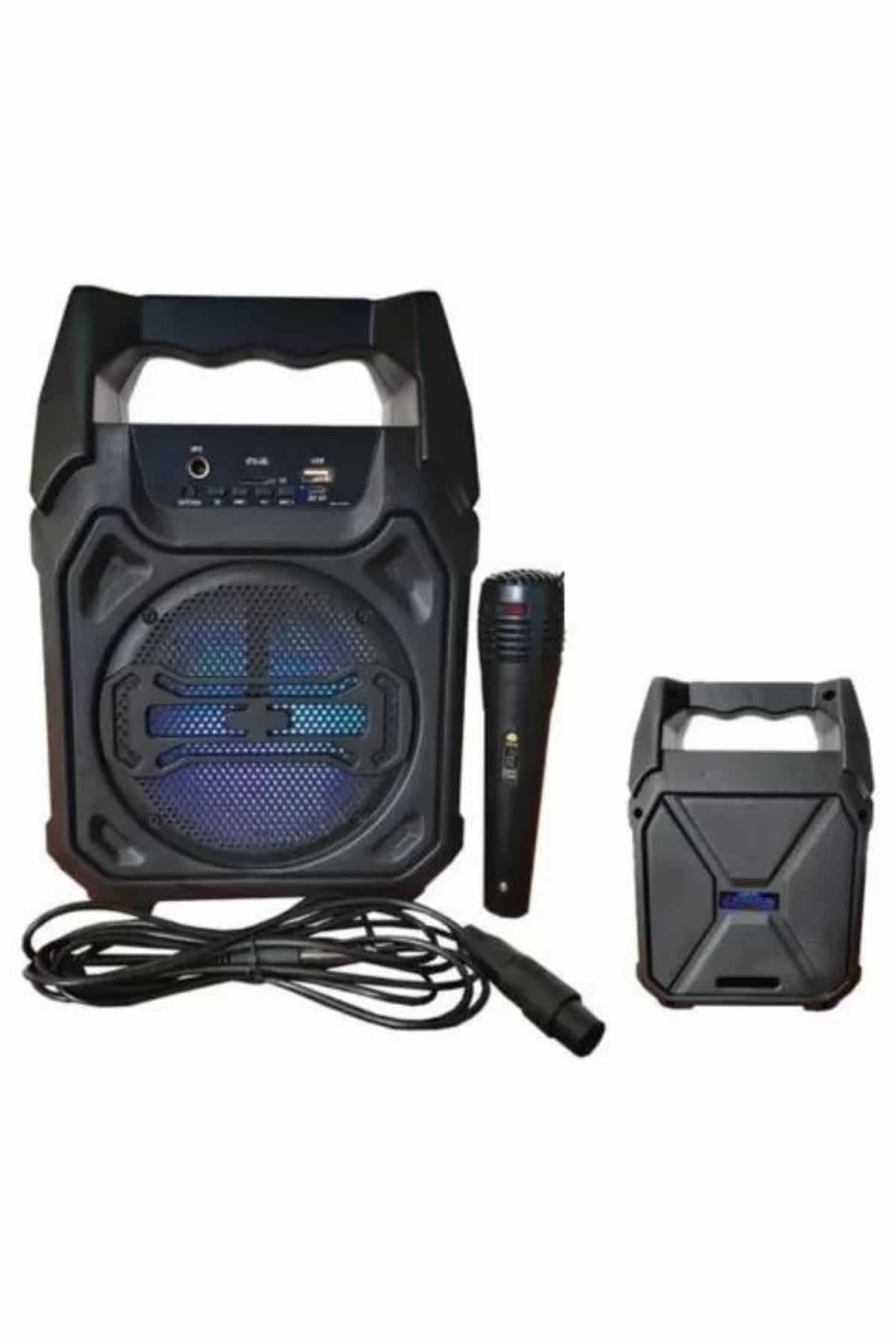 Karaoke Mikrofonlu Fm Radyolu Bluetooth Hoparlör Yüksek Ses Kaliteli 3