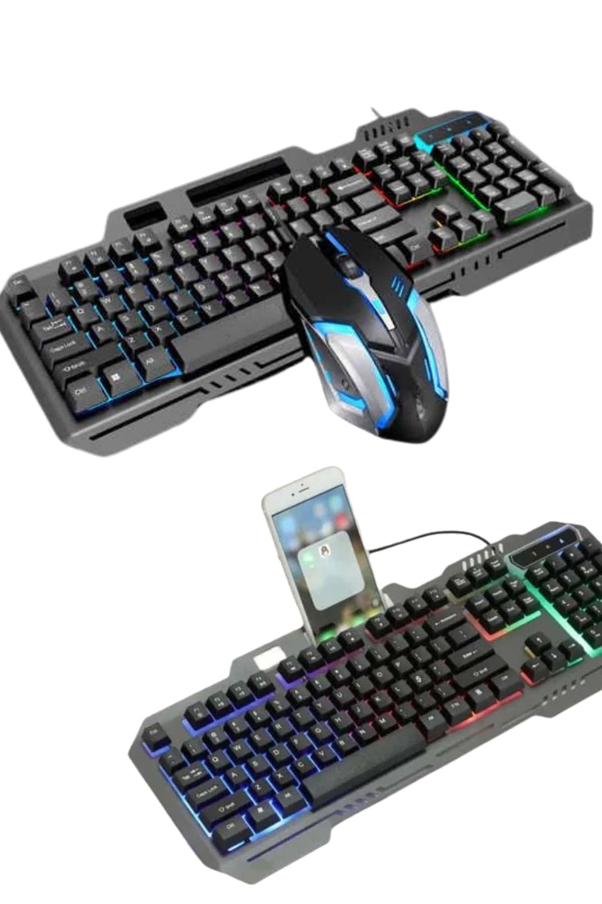 RGB Işıklı Gaming Oyuncu Klavye Q Klavye Mouse Hediyeli 3