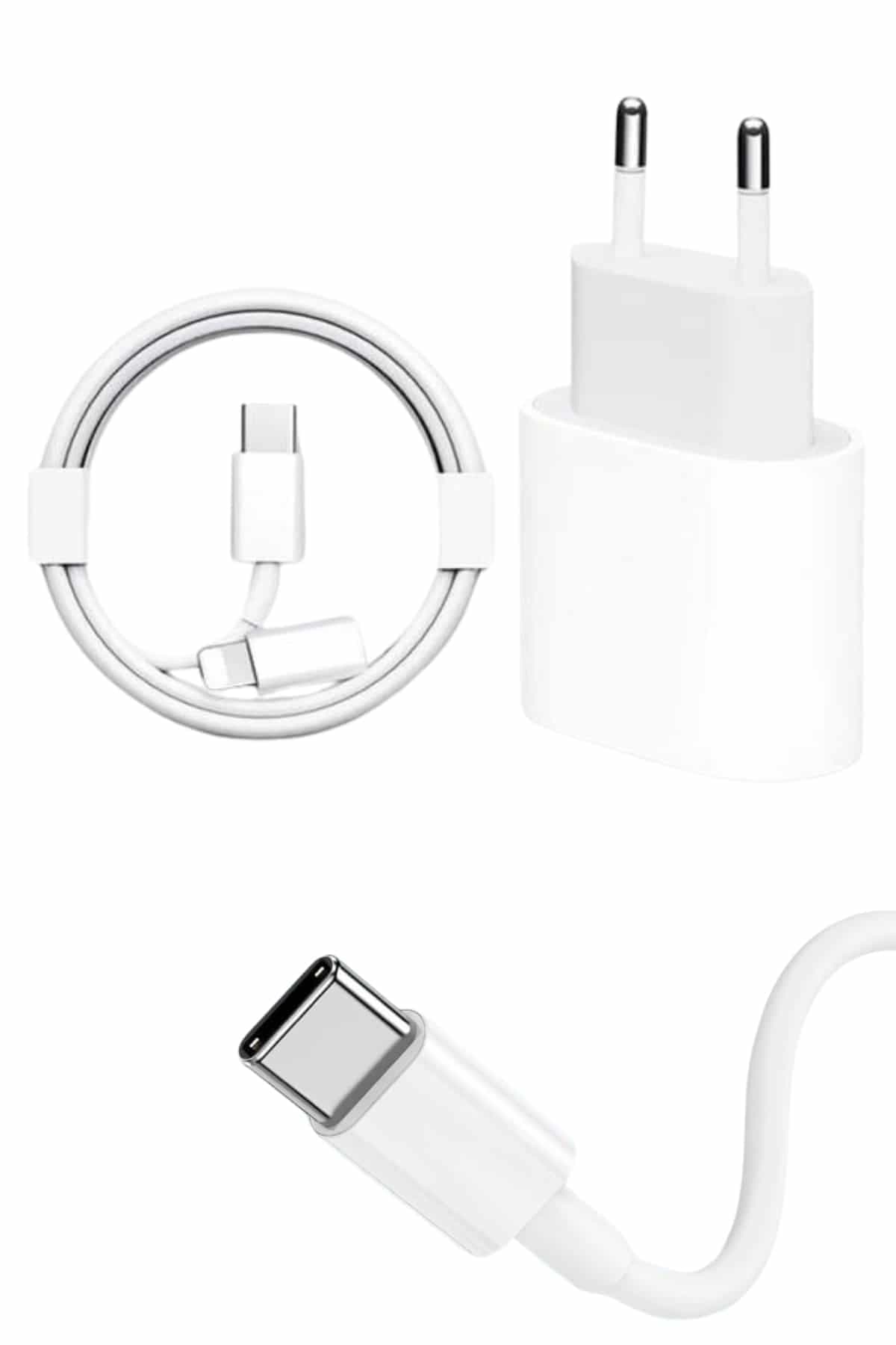 15/Pro/Pro Max 20W İOS Uyumlu Hızlı Şarj Aleti Adaptörlü Beyaz 3