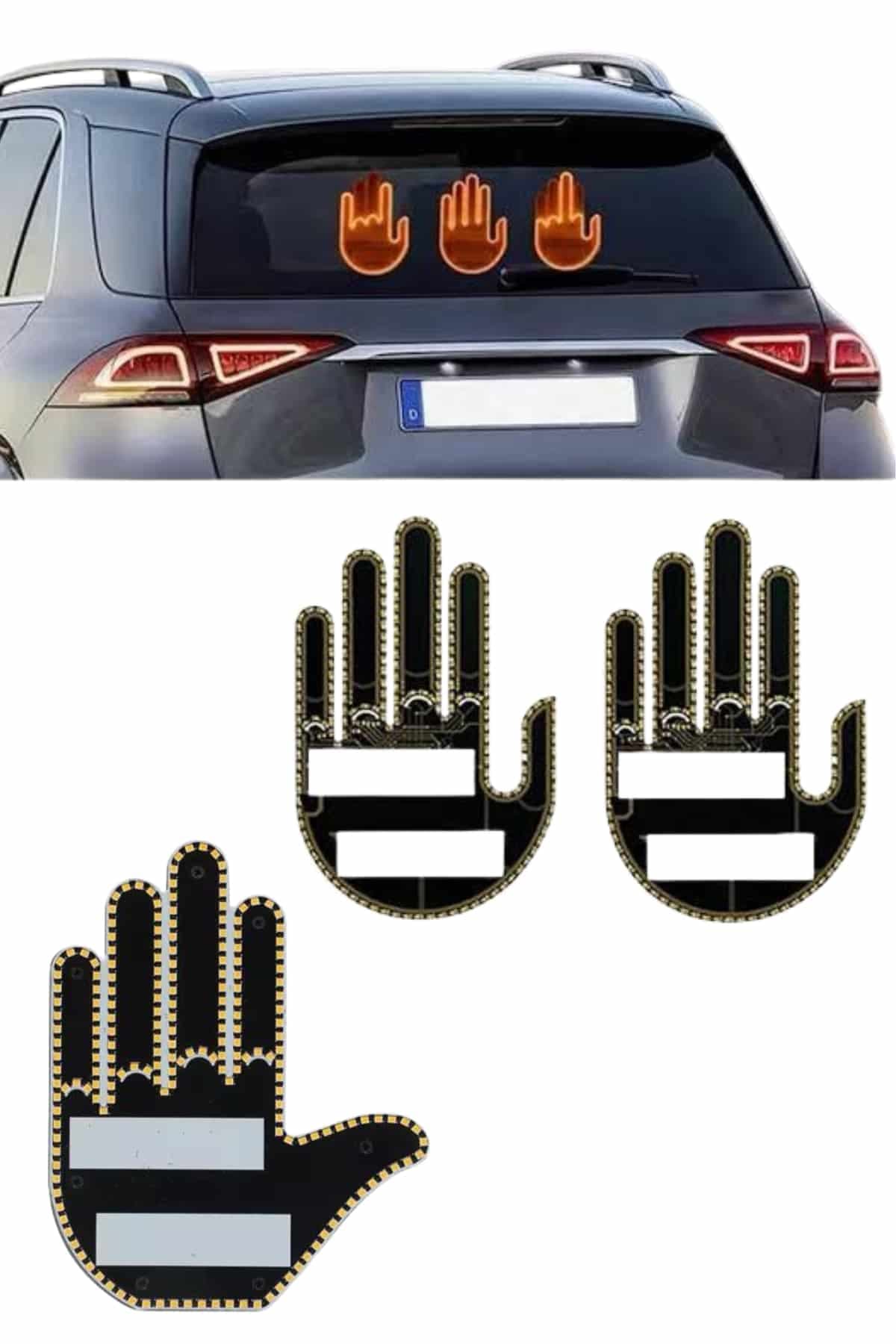 Kumandalı El Led Araba İçi 4 Farklı Mod El Orta Parmak Led 3