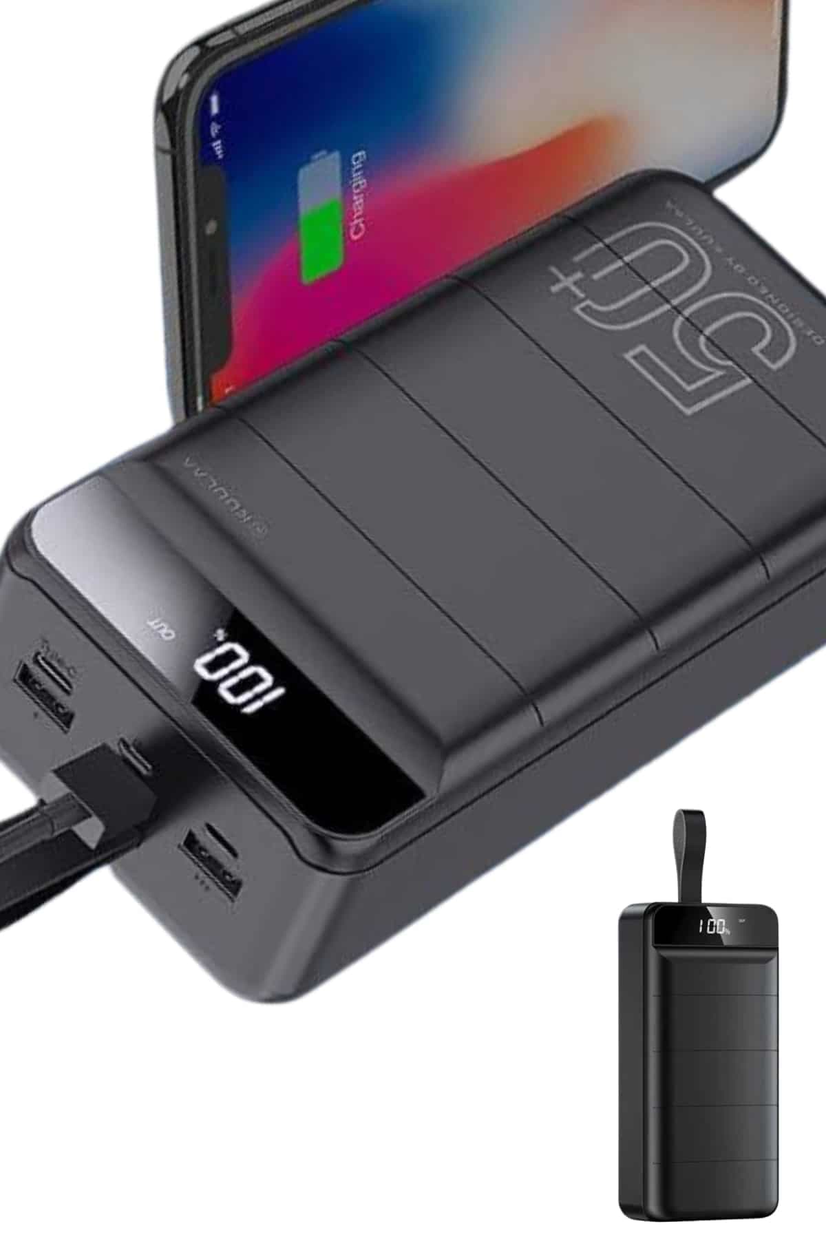 Hızlı Taşınabilir 50.000 Mah Powerbank Led Ekran Android ve İOS Uyumlu 3