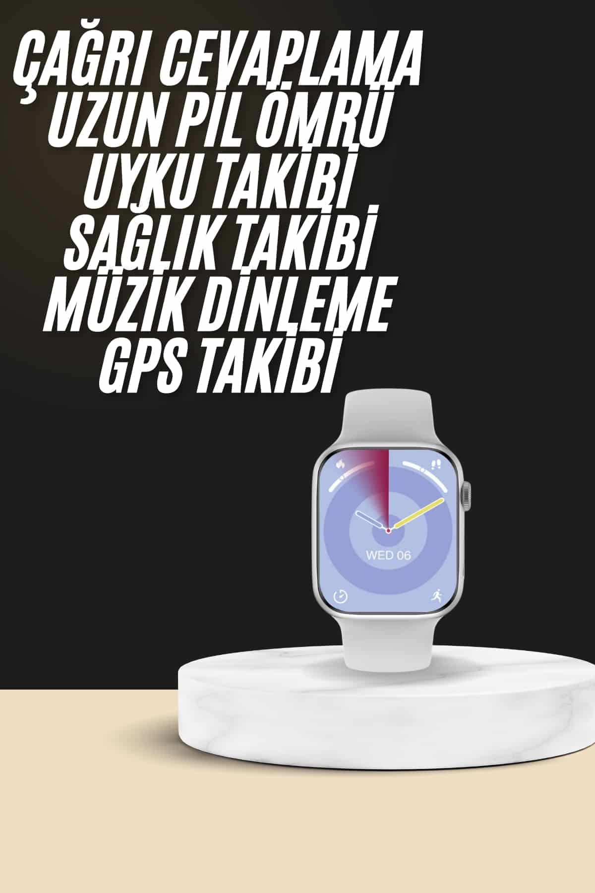 Akıllı Saat Kulaklık Hediyeli Uyku ve Sağlık Takibi Yapabilen Uzun Ömürlü 3